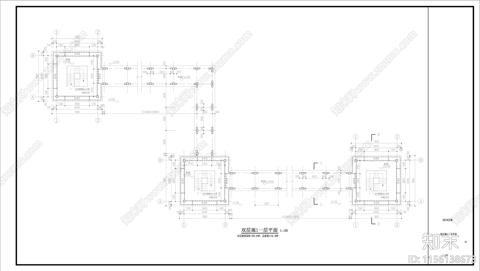 中式歇山古建筑cad施工图下载【ID:1156138673】