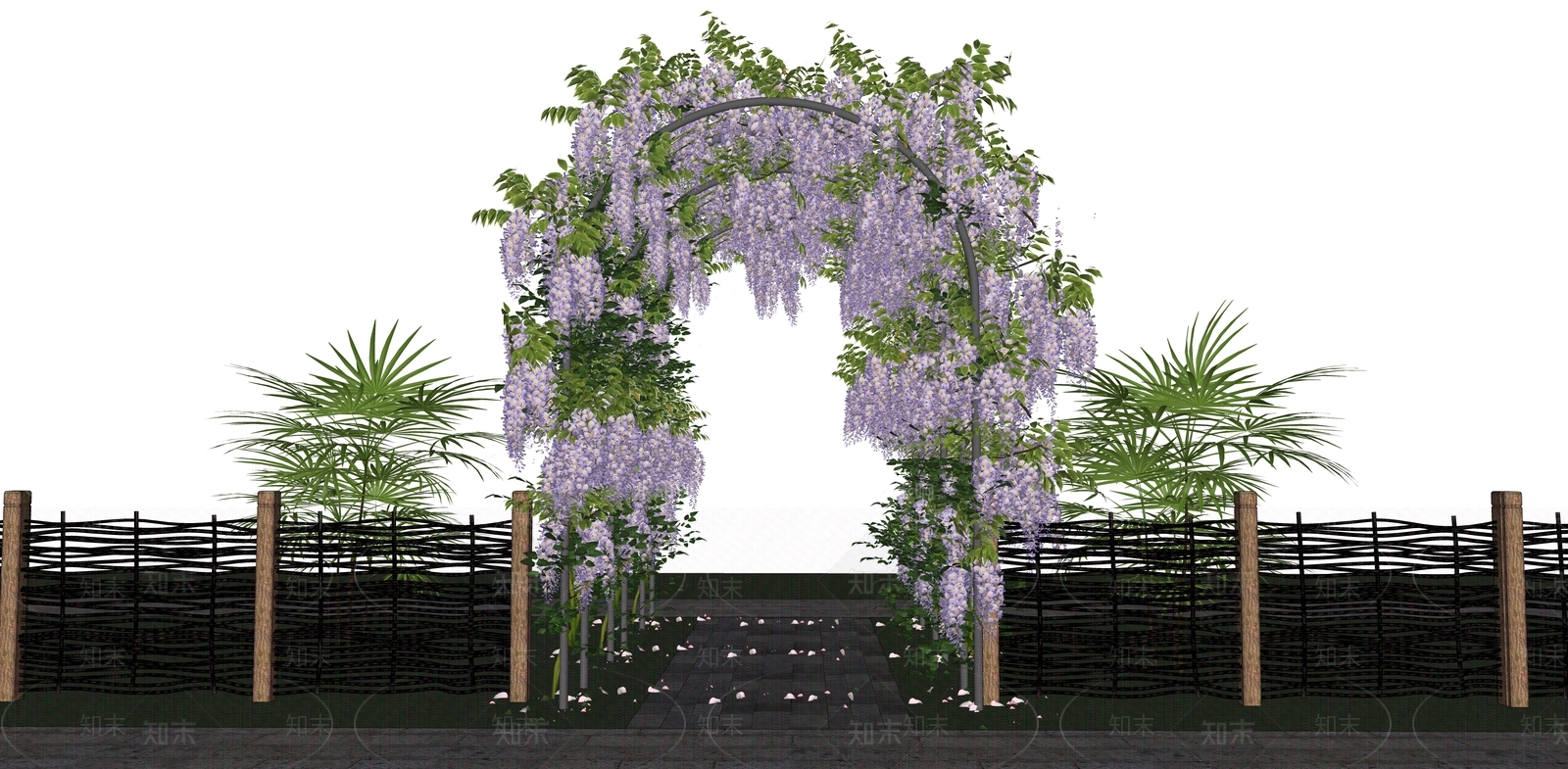 现代拱形欧式花架SU模型下载【ID:1156138843】