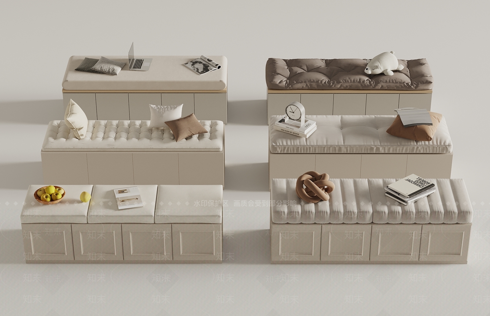 现代飘窗柜SU模型下载【ID:1156145561】