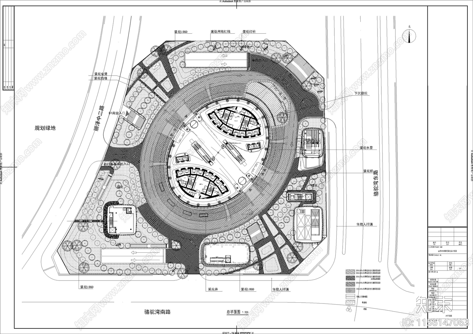 SOHO丽泽商业空间平面图cad施工图下载【ID:1156147063】