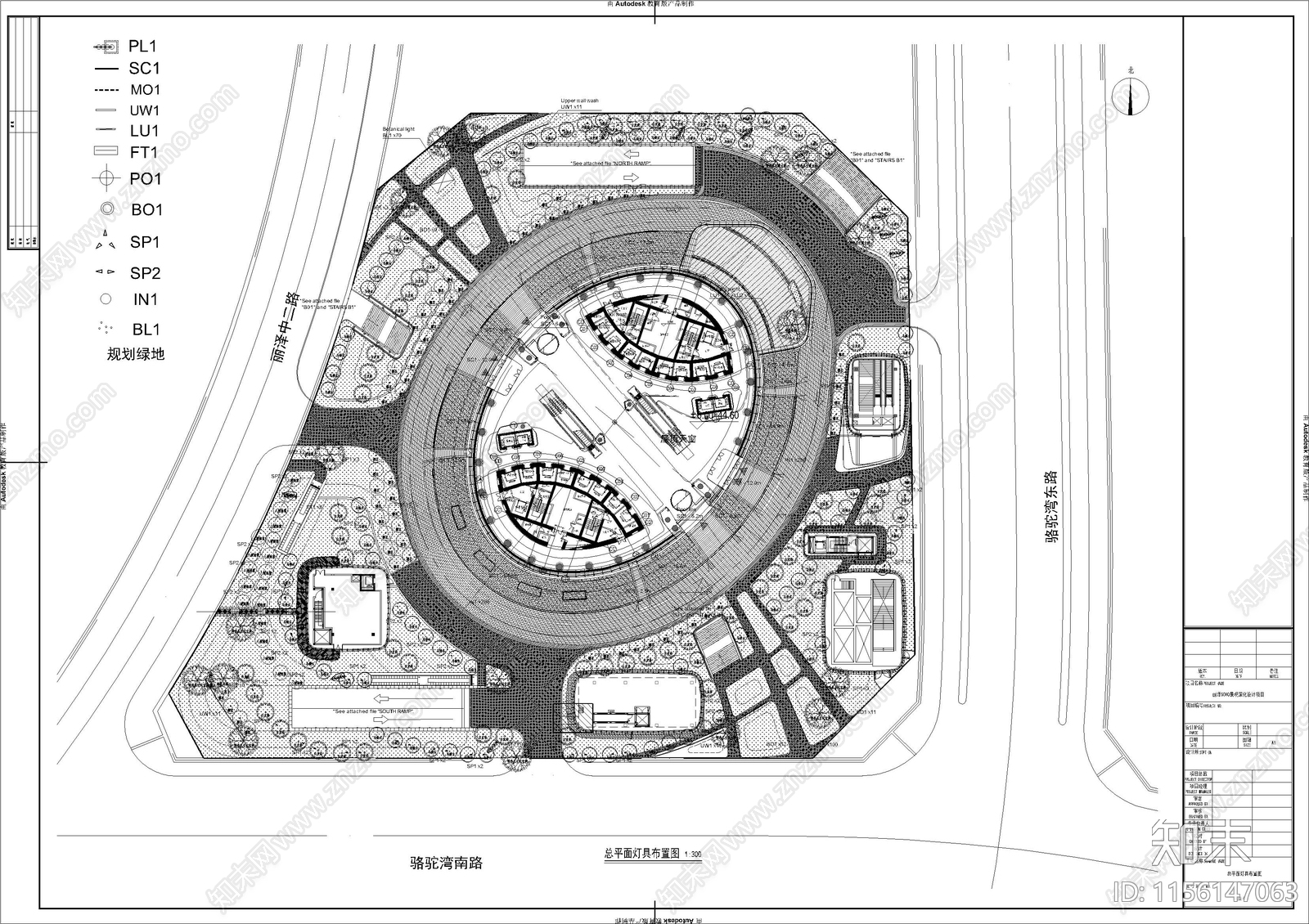 SOHO丽泽商业空间平面图cad施工图下载【ID:1156147063】