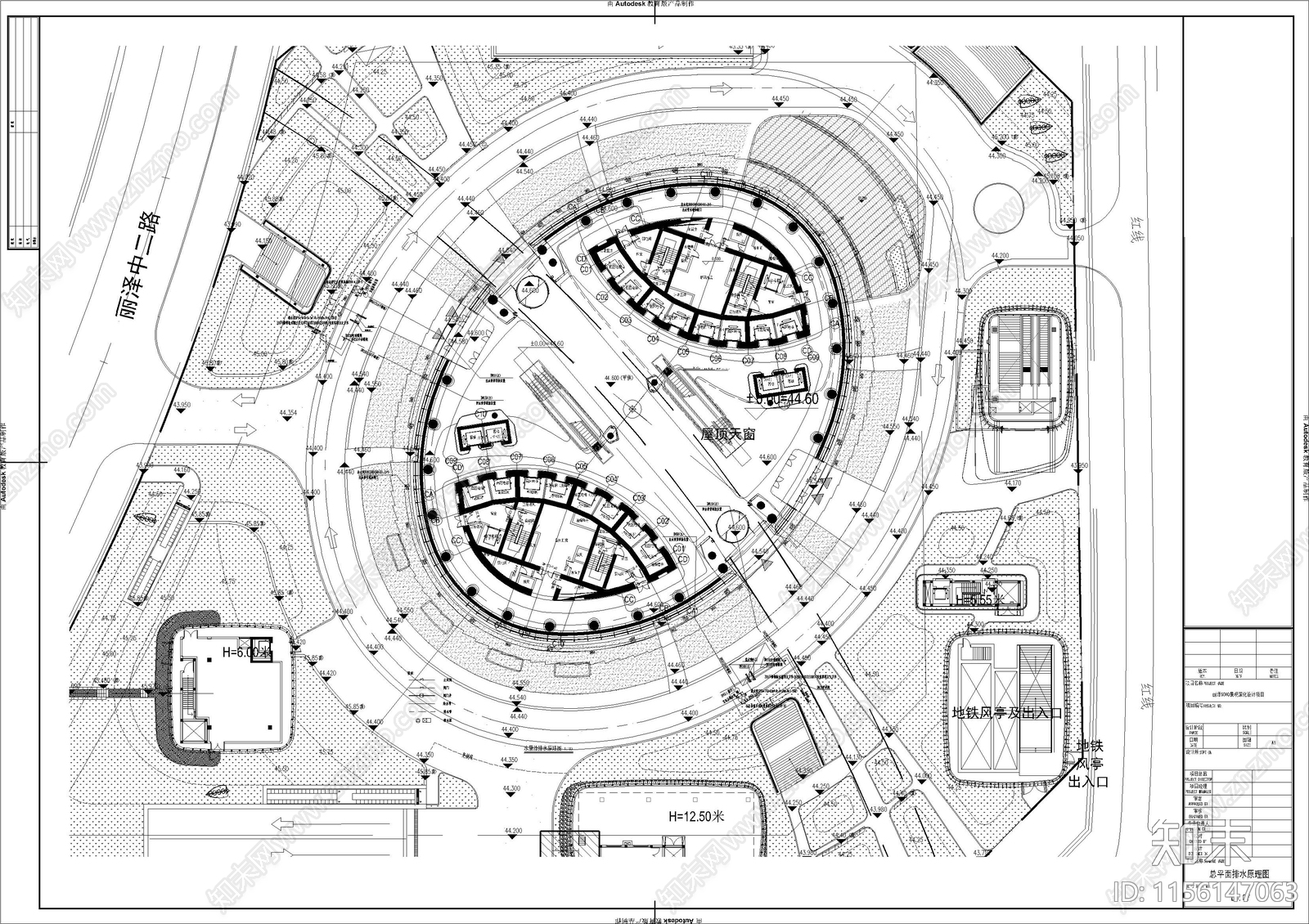 SOHO丽泽商业空间平面图cad施工图下载【ID:1156147063】