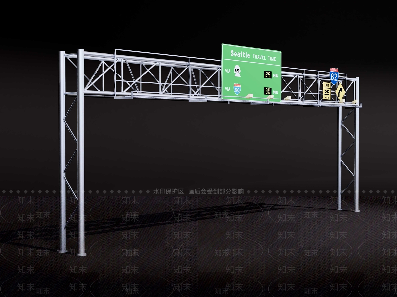 高速公路路标SU模型下载【ID:1156151296】