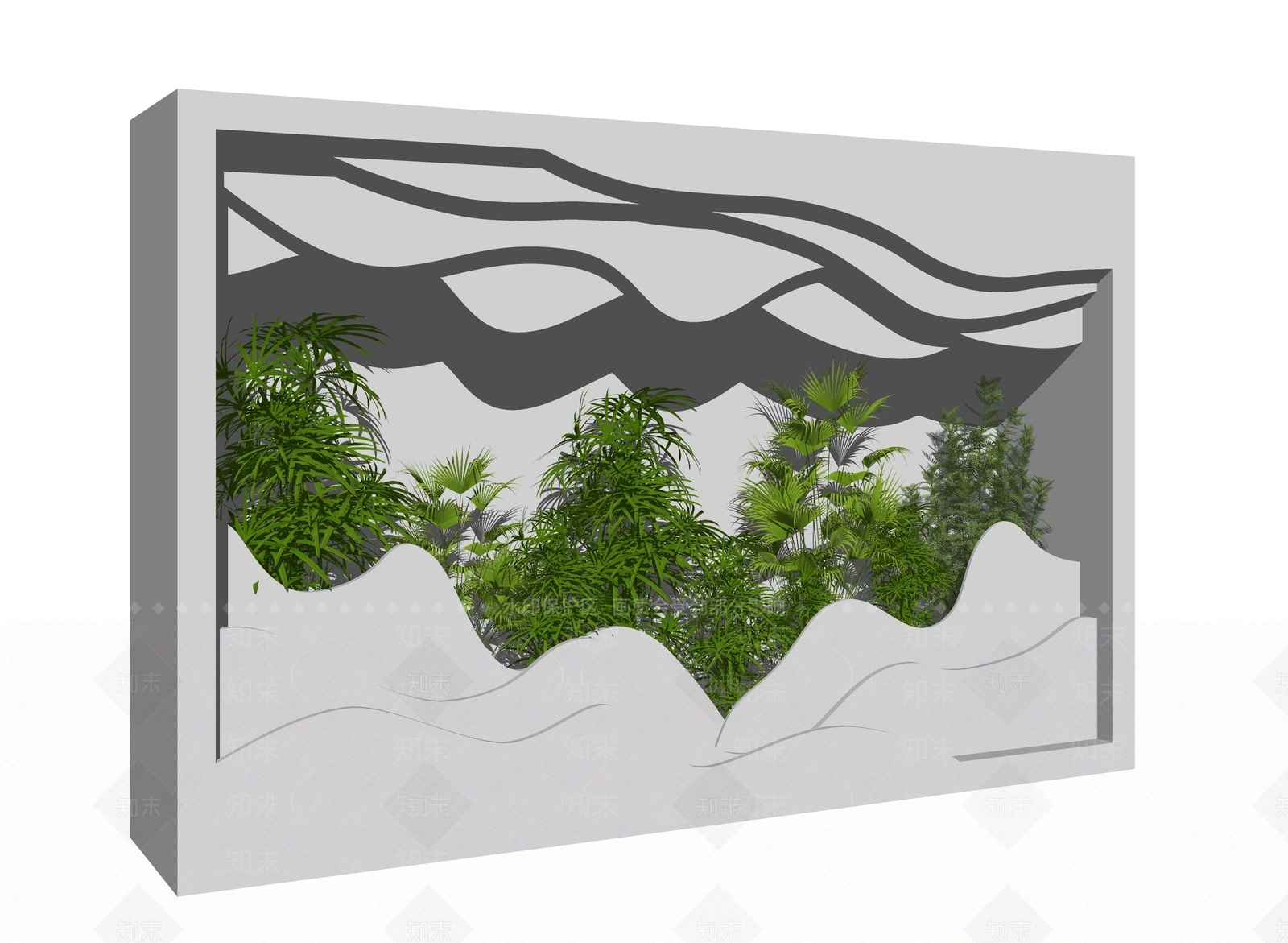 现代植物橱窗SU模型下载【ID:1156151644】