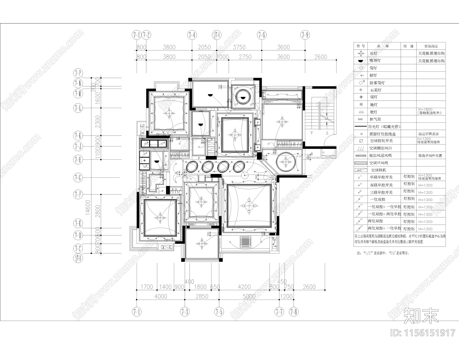 欧式古典风格别墅大宅平面布置图施工图下载【ID:1156151917】