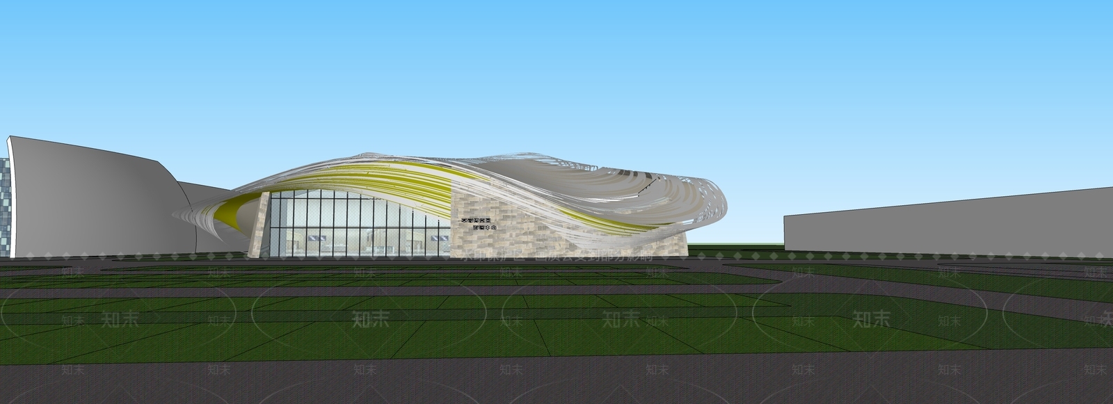 现代太空主题游客中心SU模型下载【ID:1156153517】