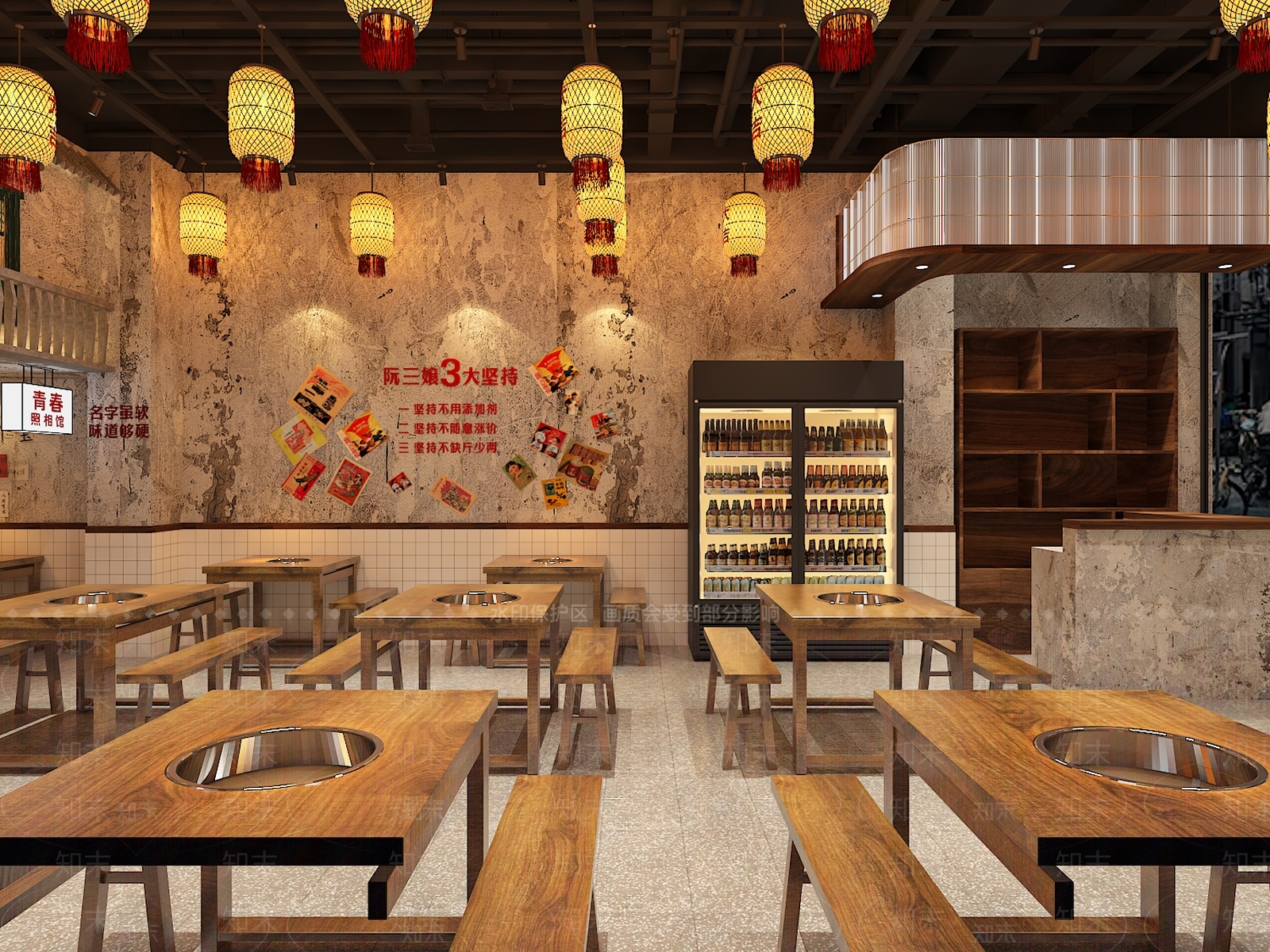工业风火锅店3D模型下载【ID:1156157414】