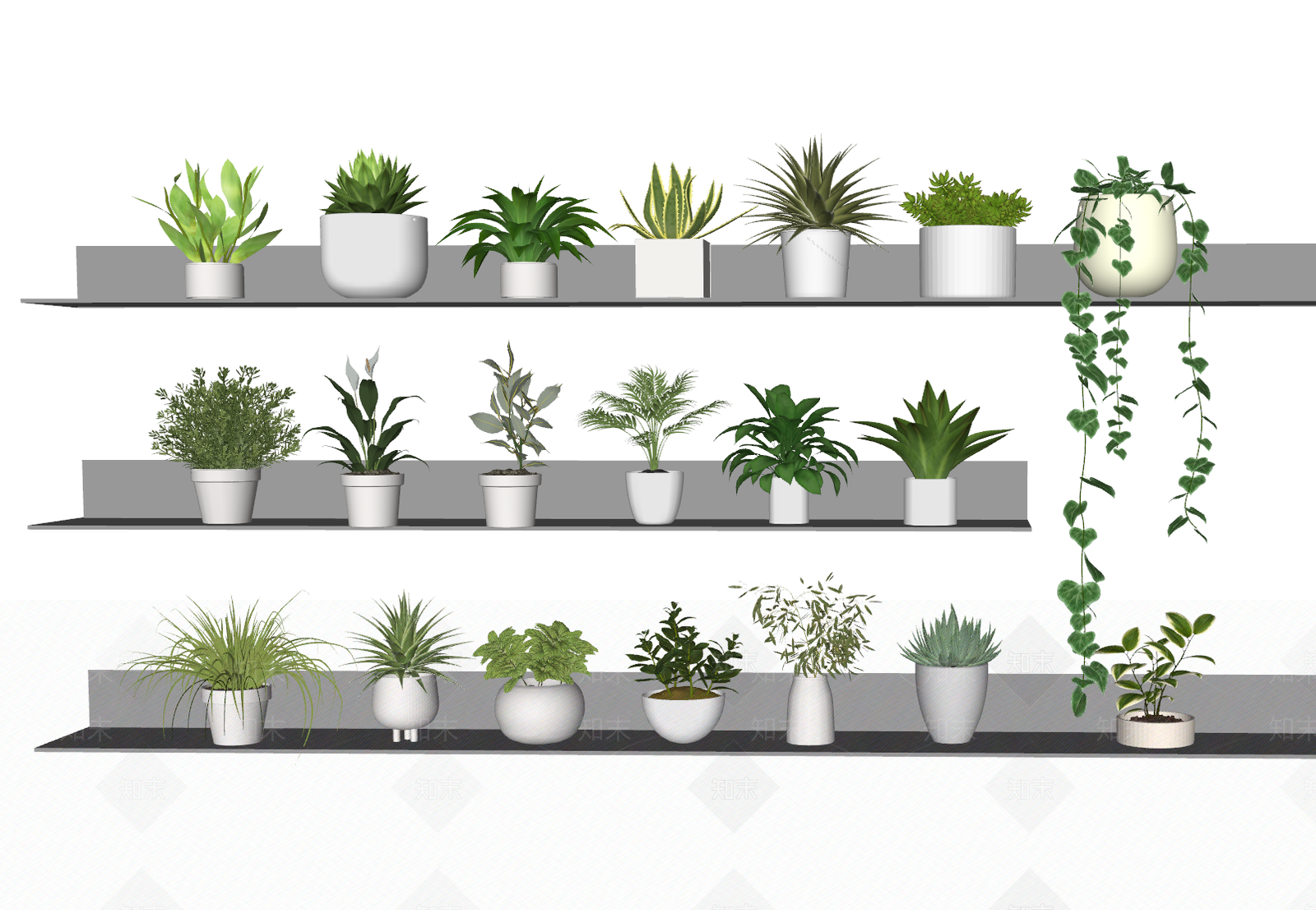 绿植盆栽SU模型下载【ID:1156162082】