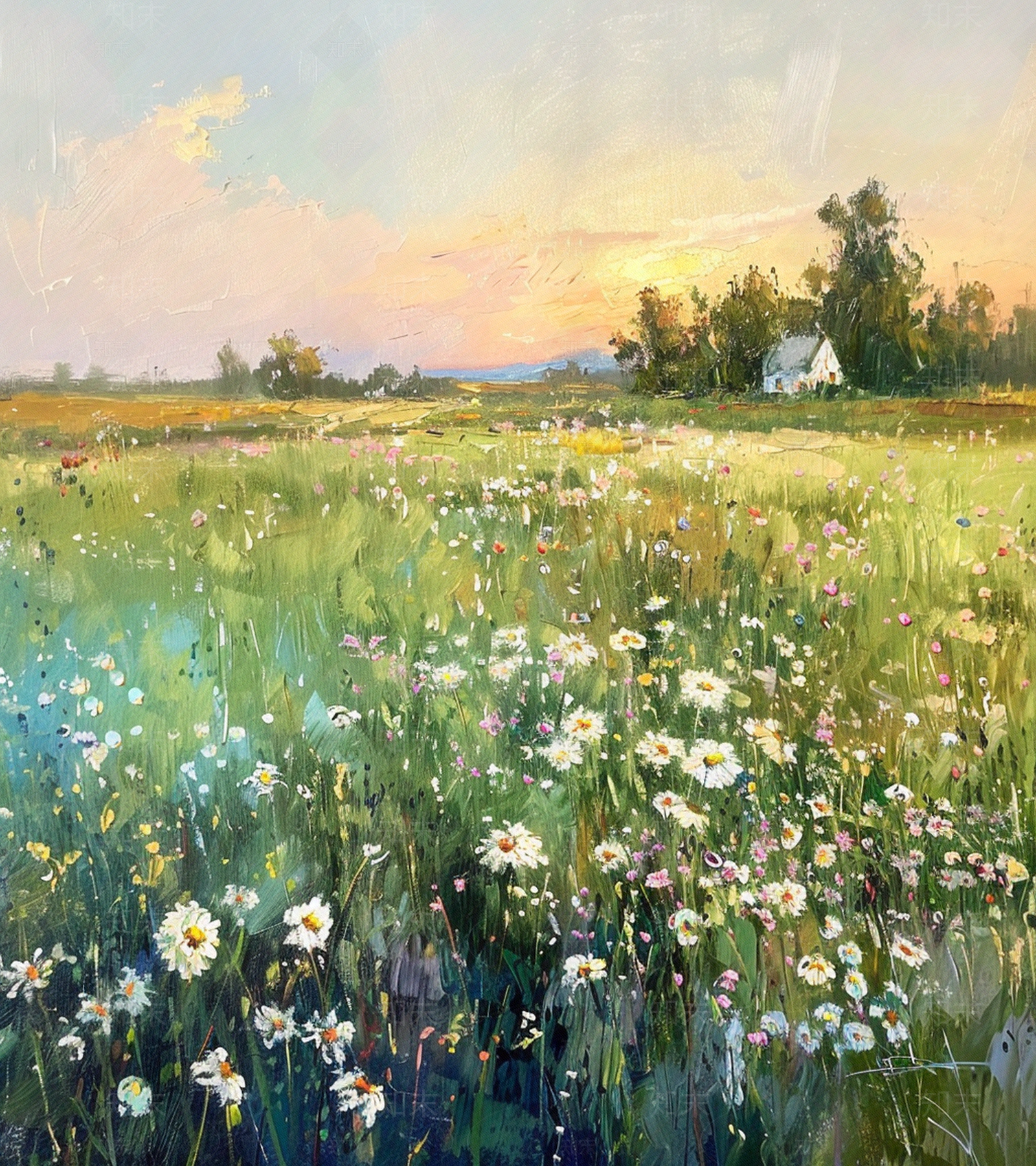 现代风景油画装饰画贴图下载【ID:1156158337】