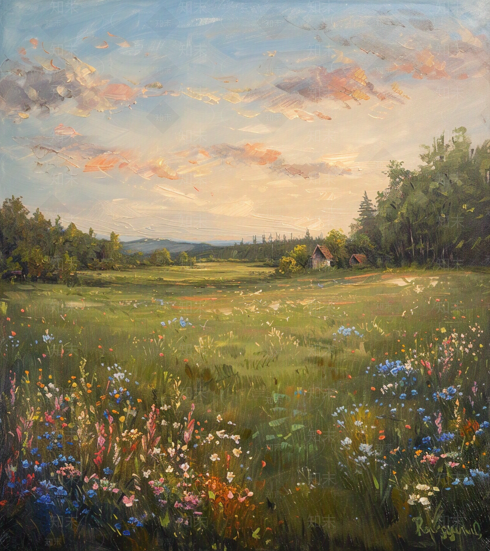 风景油画装饰画贴图下载【ID:1156158551】