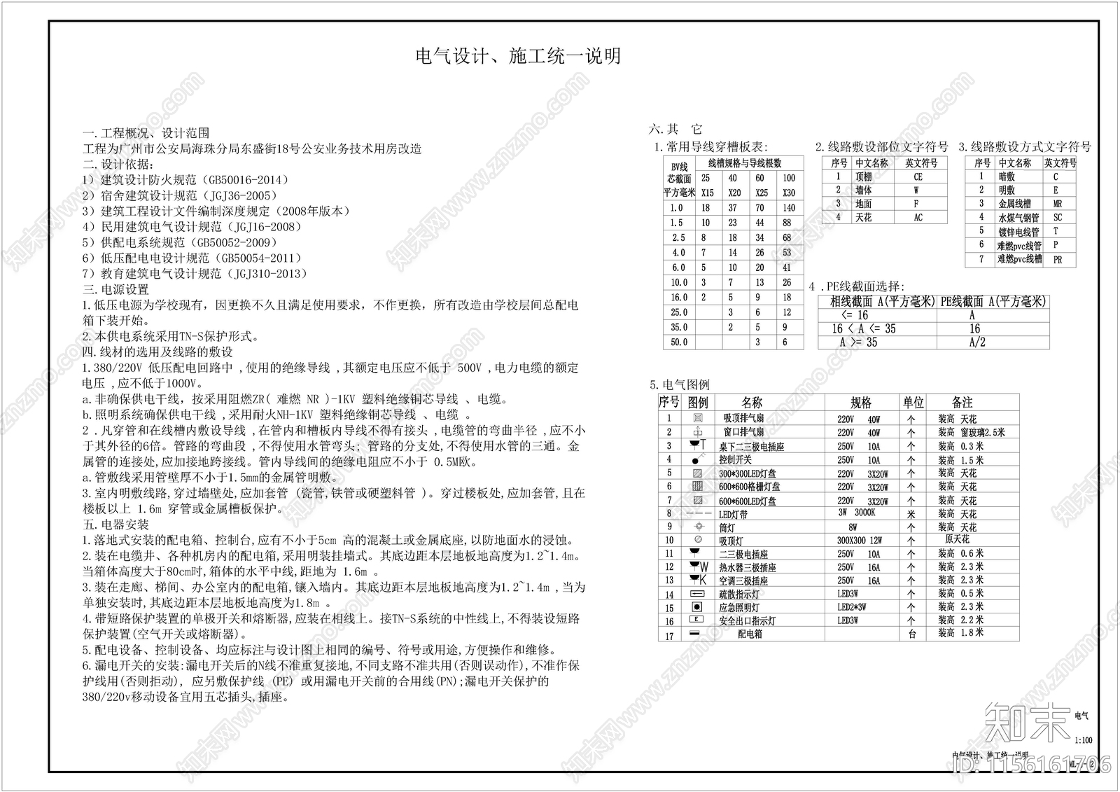 配电设计说明cad施工图下载【ID:1156161706】