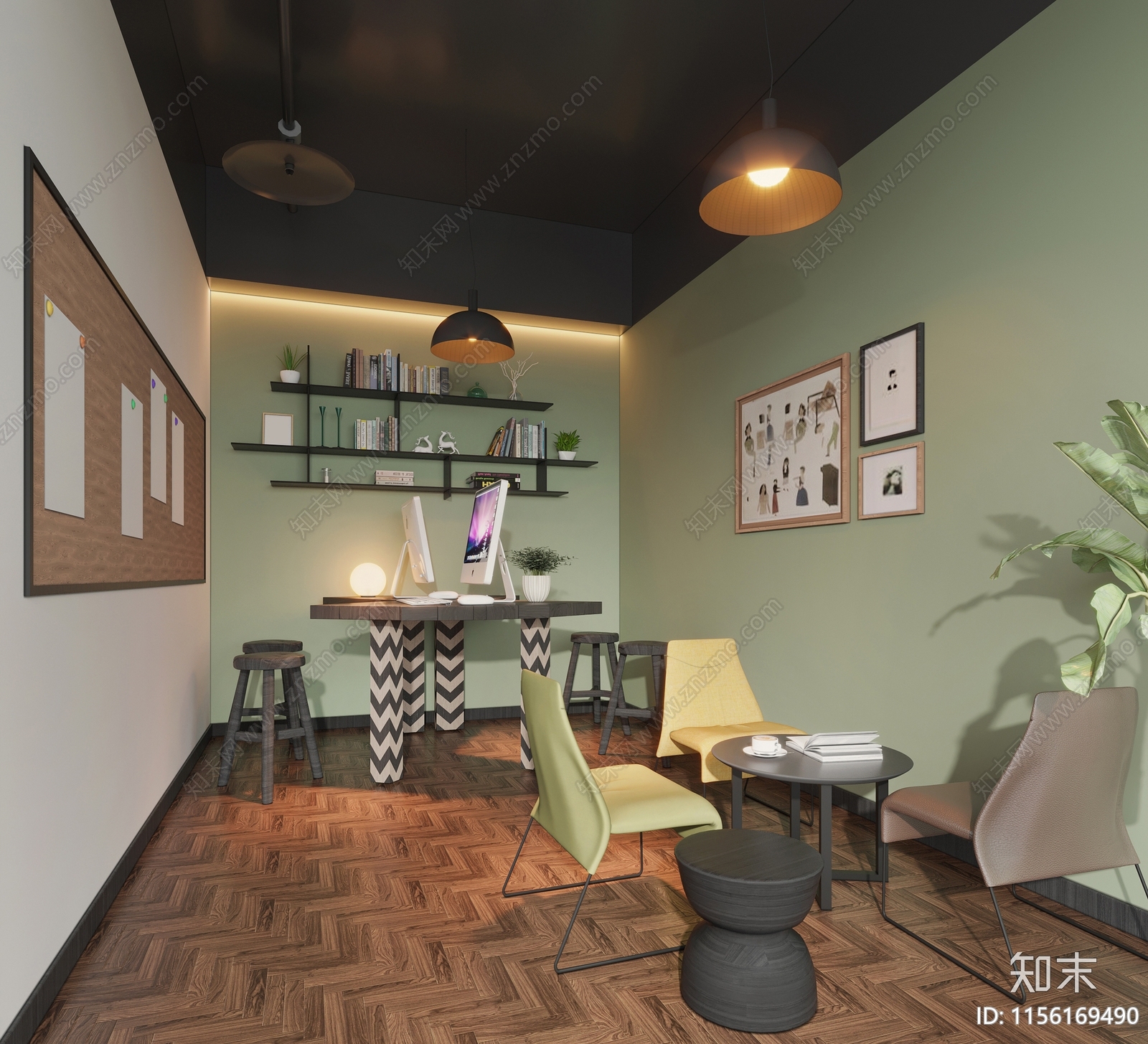 北欧工作室3D模型下载【ID:1156169490】