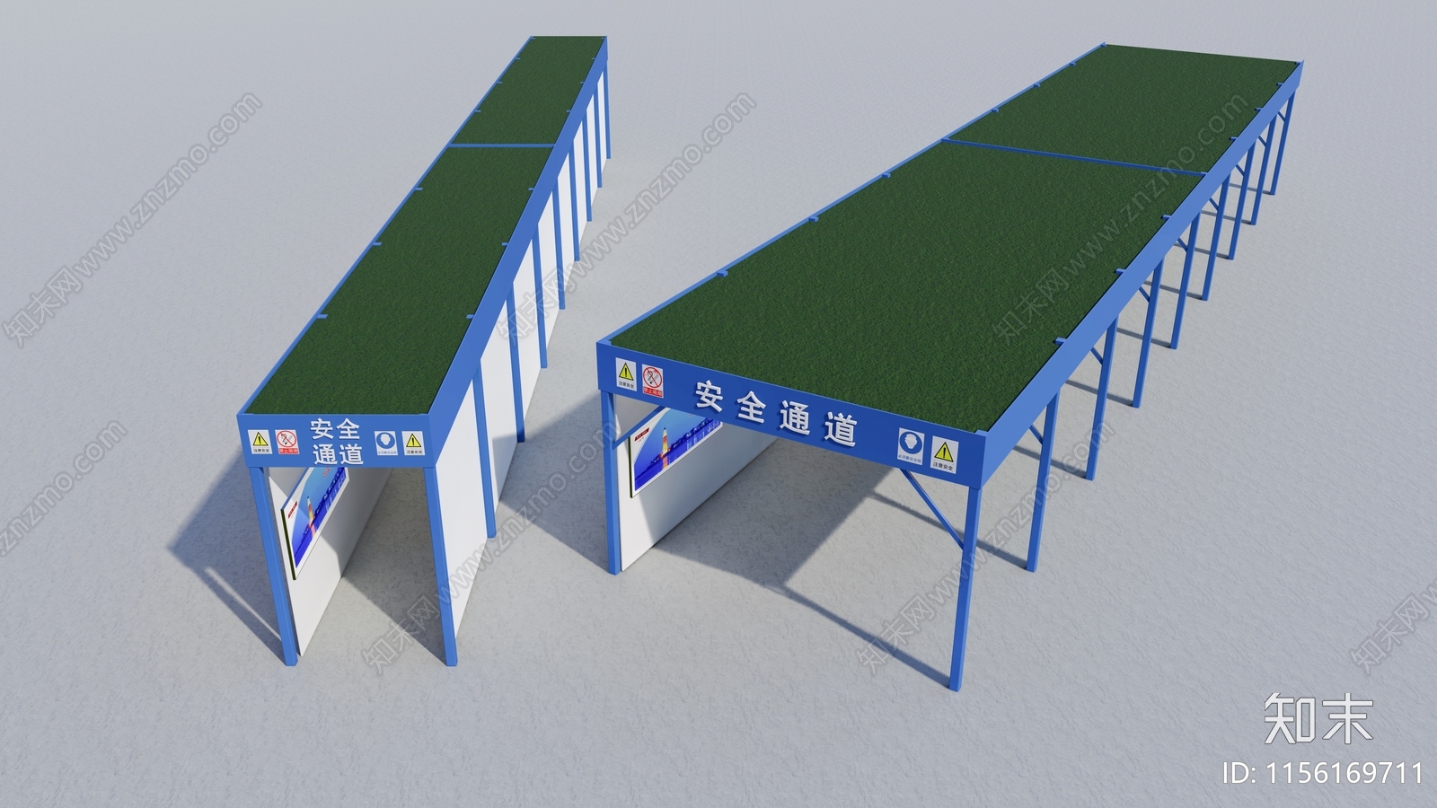 现代施工安全通道SU模型下载【ID:1156169711】