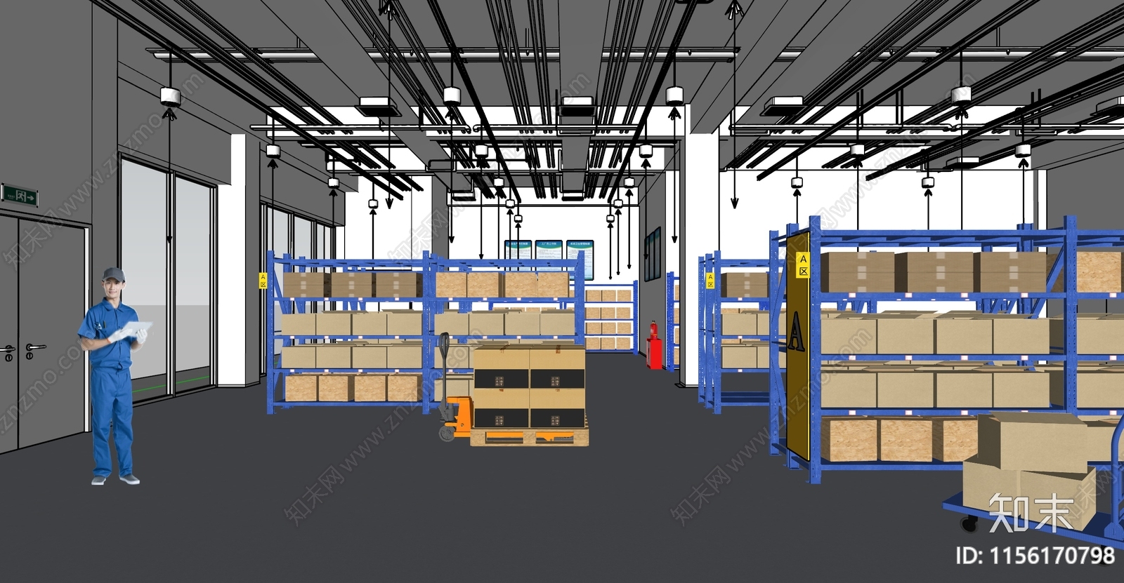 现代厂房仓库SU模型下载【ID:1156170798】