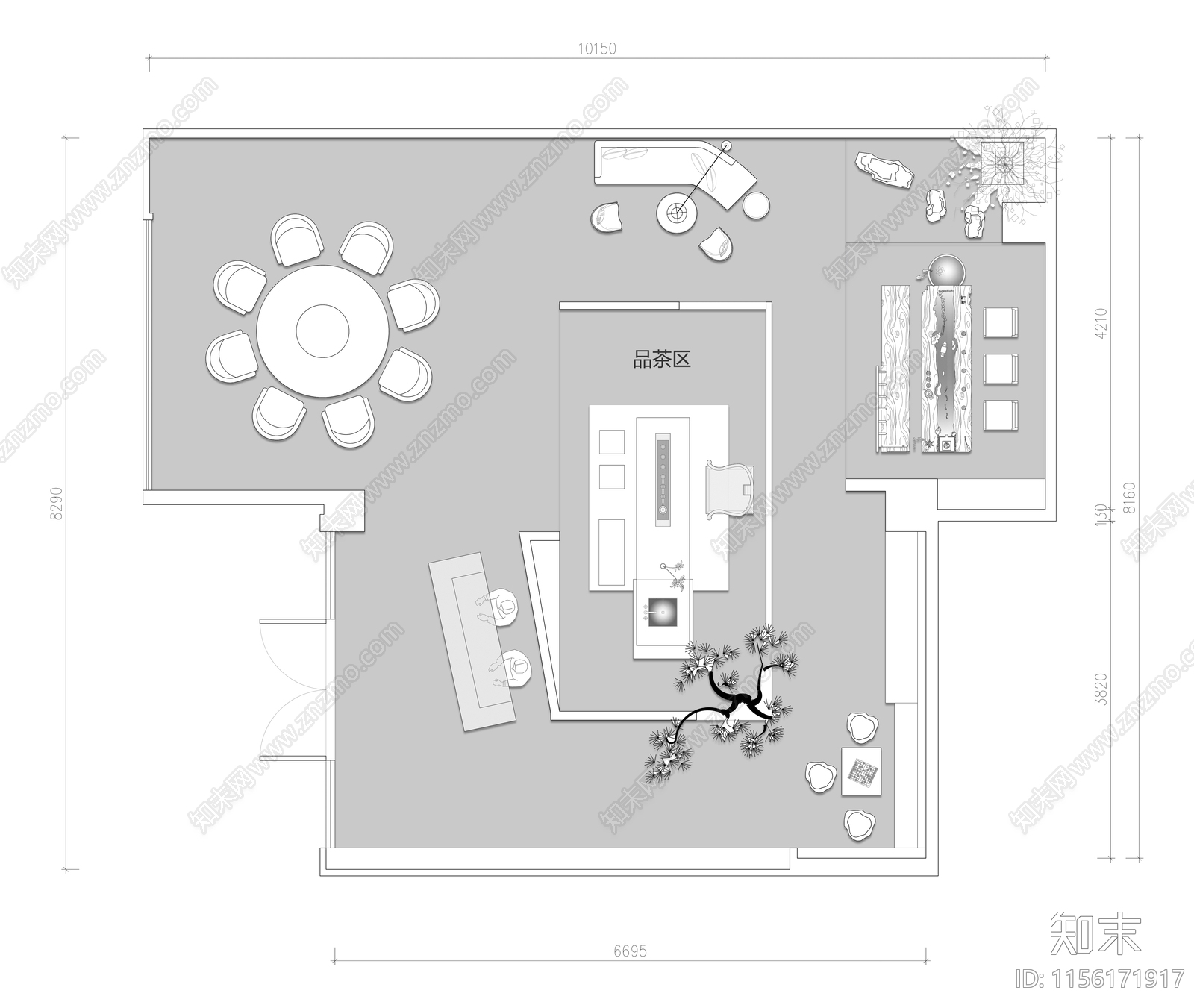 休闲会所私人会所别墅养身茶室会所平面施工图下载【ID:1156171917】