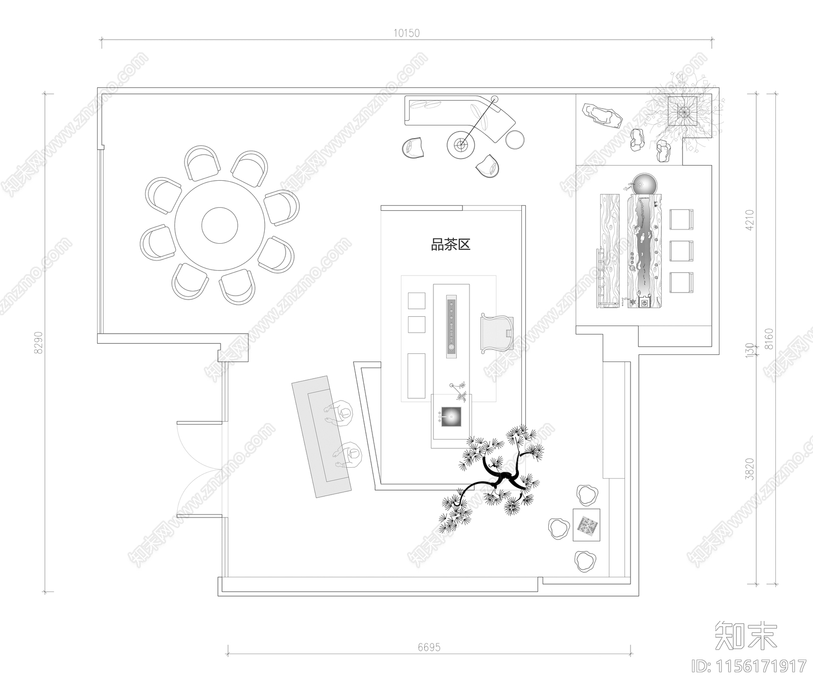 休闲会所私人会所别墅养身茶室会所平面施工图下载【ID:1156171917】