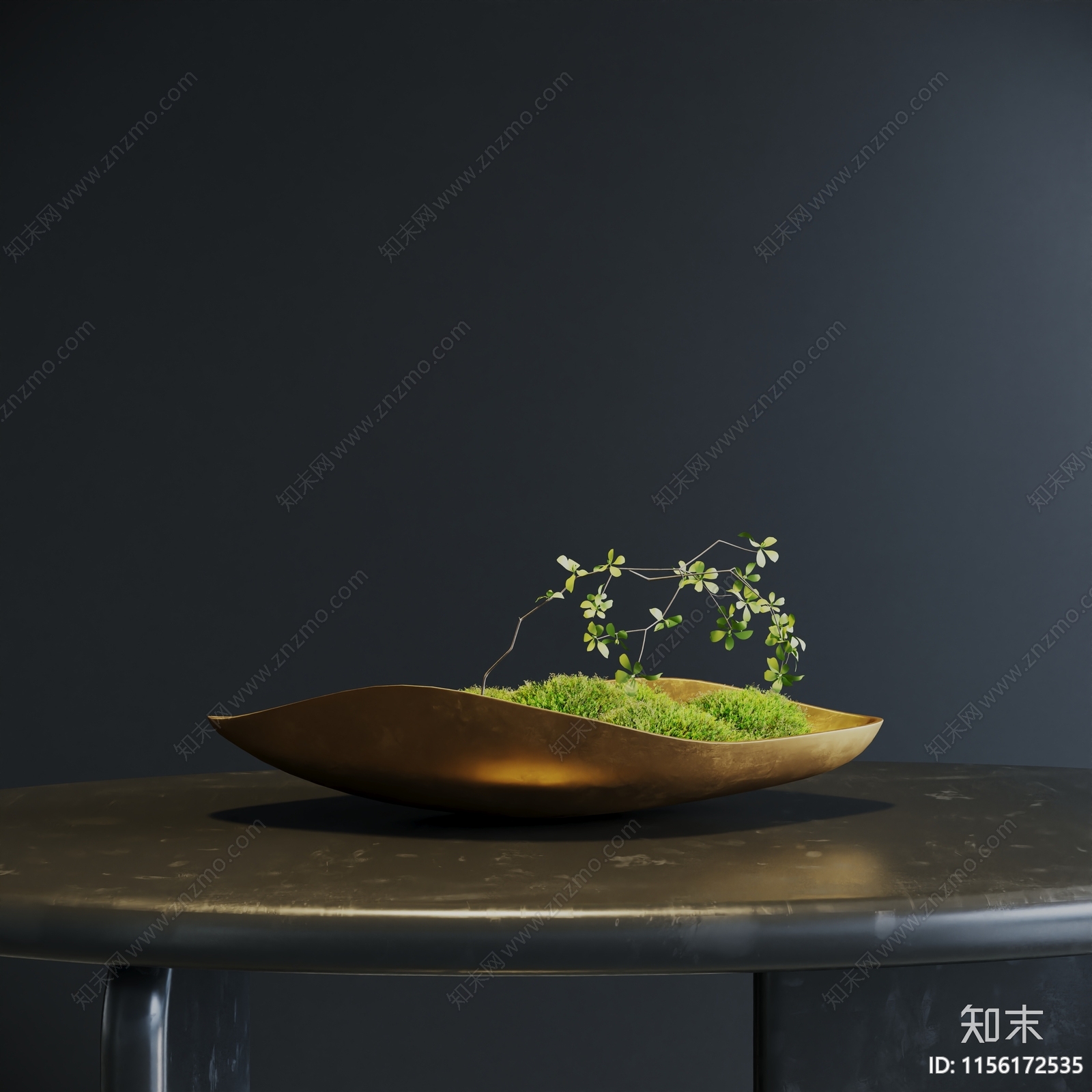 现代苔藓盆景3D模型下载【ID:1156172535】