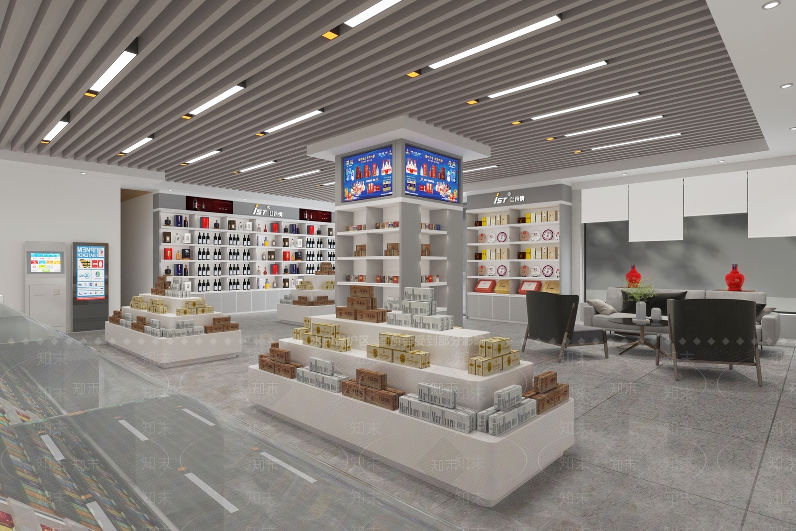 现代烟酒店3D模型下载【ID:1156173993】