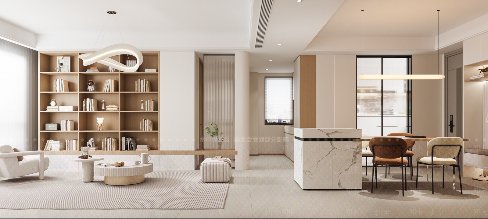 岩板岛台餐桌椅3D模型下载【ID:1227476568】