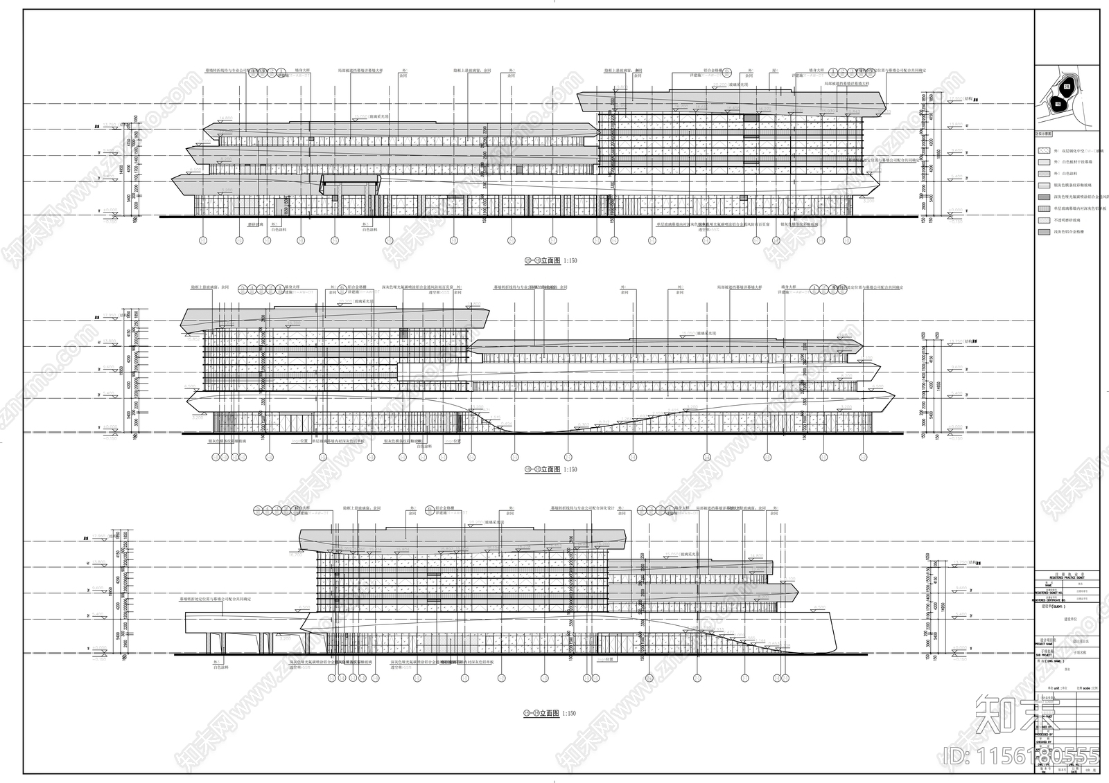 4层招商中心建筑cad施工图下载【ID:1156180555】