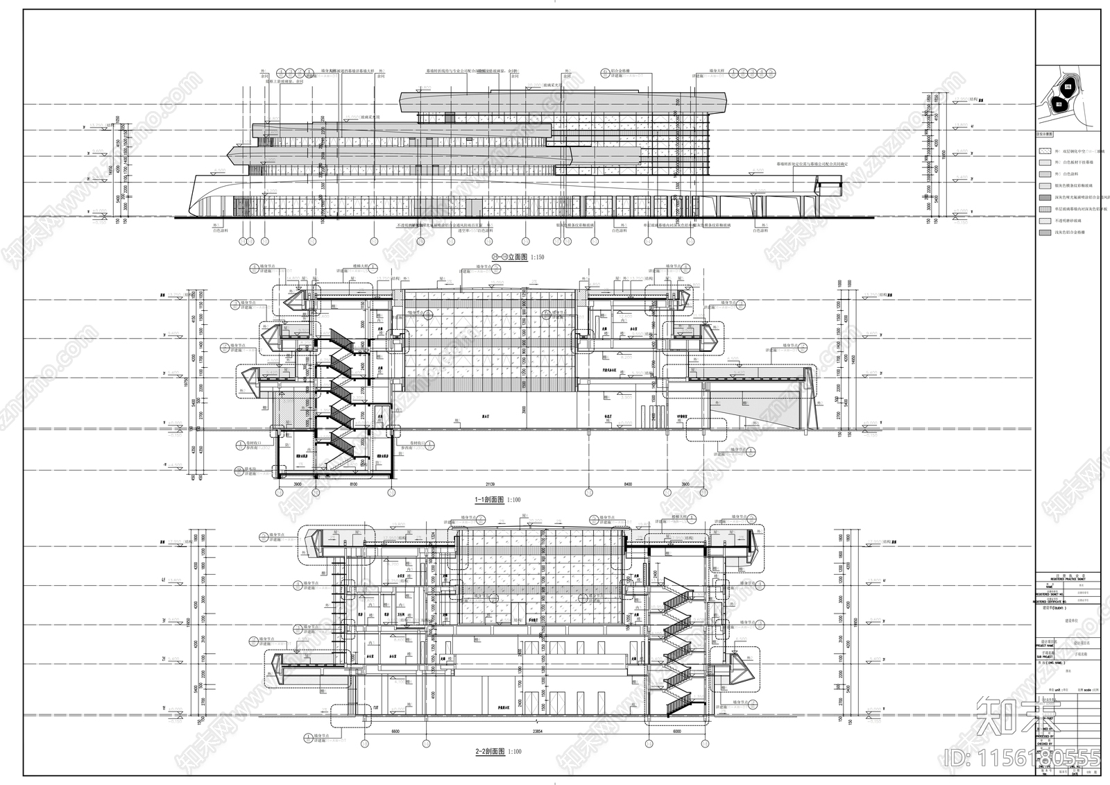 4层招商中心建筑cad施工图下载【ID:1156180555】