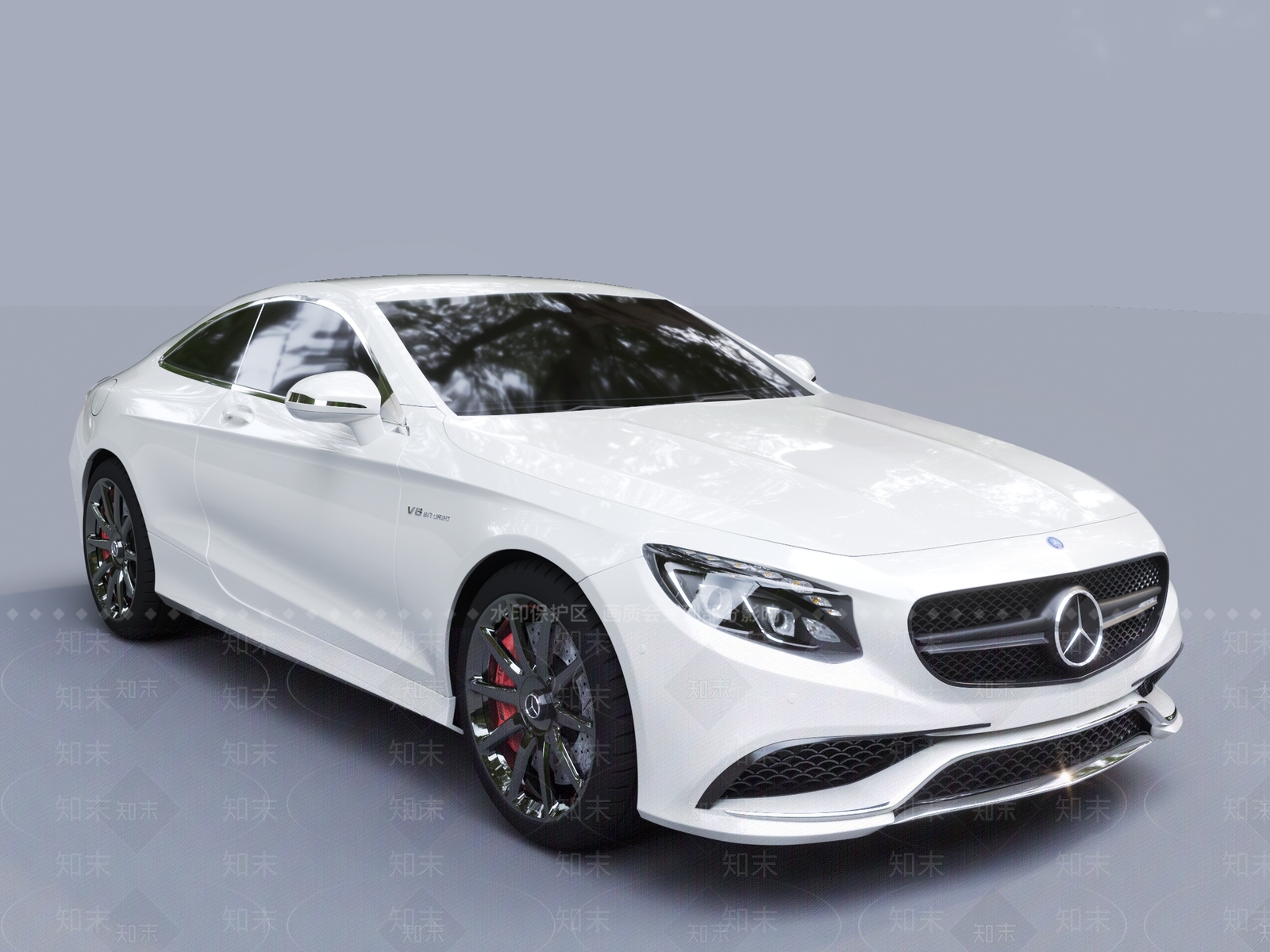 白色奔驰汽车3D模型下载【ID:1156178226】
