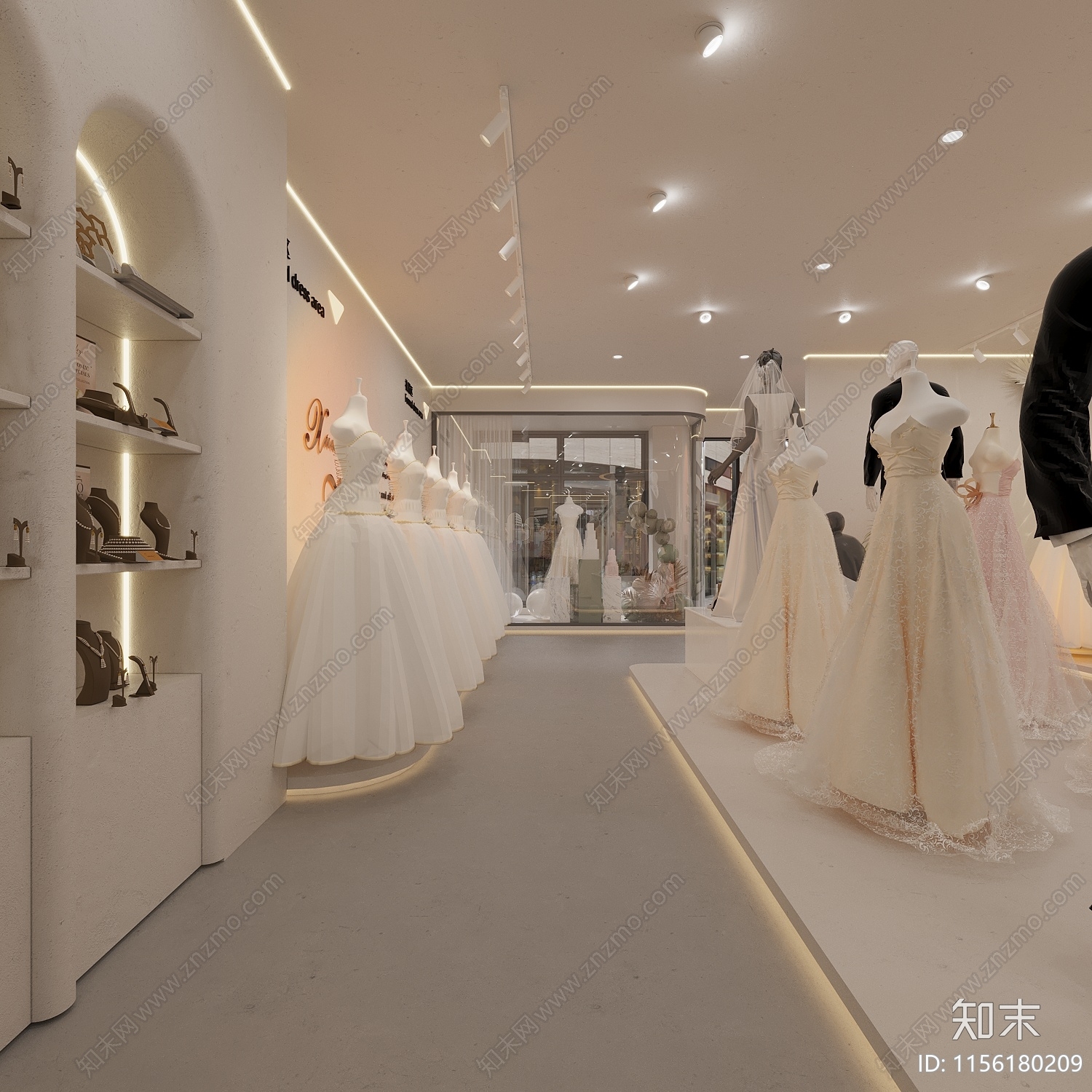 现代婚纱店3D模型下载【ID:1156180209】