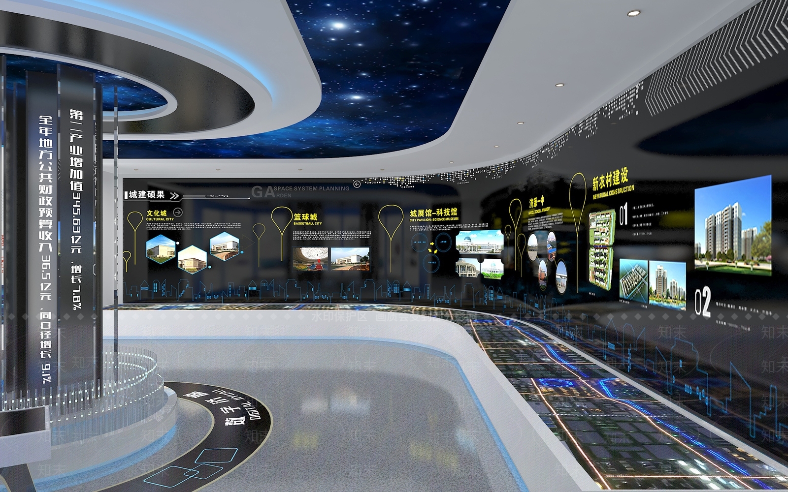 现代城市规划展厅3D模型下载【ID:1156179266】