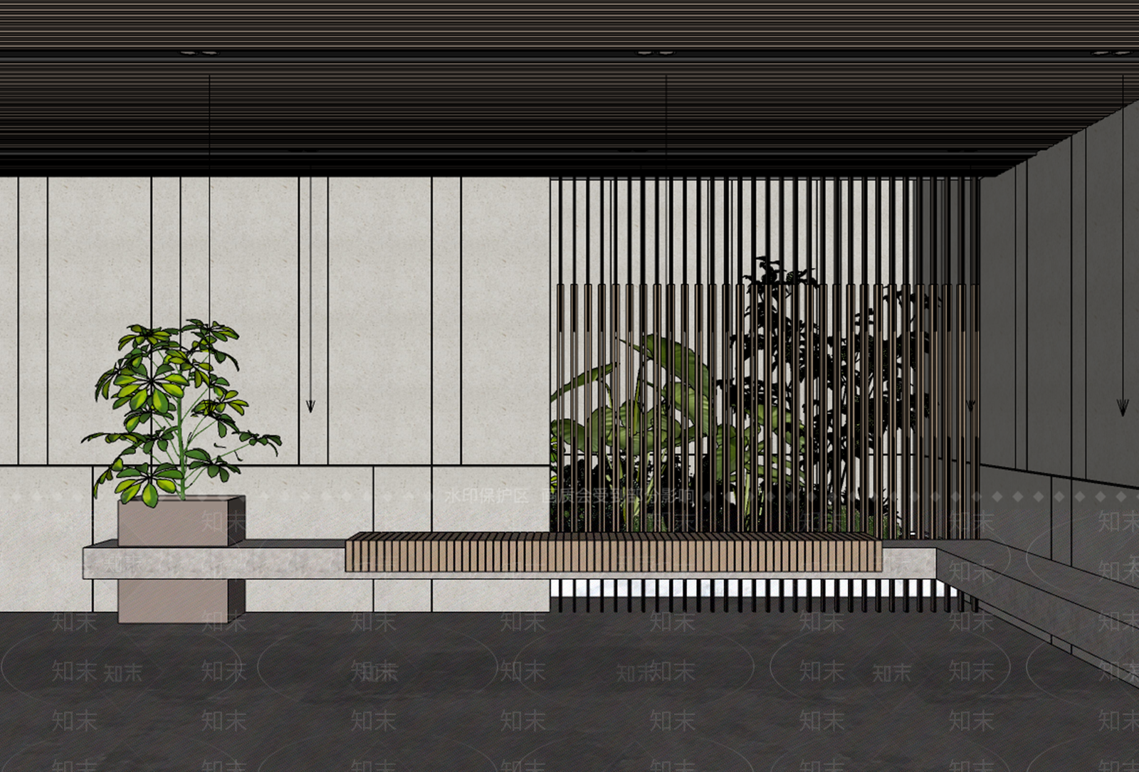 现代休息区SU模型下载【ID:1156179925】