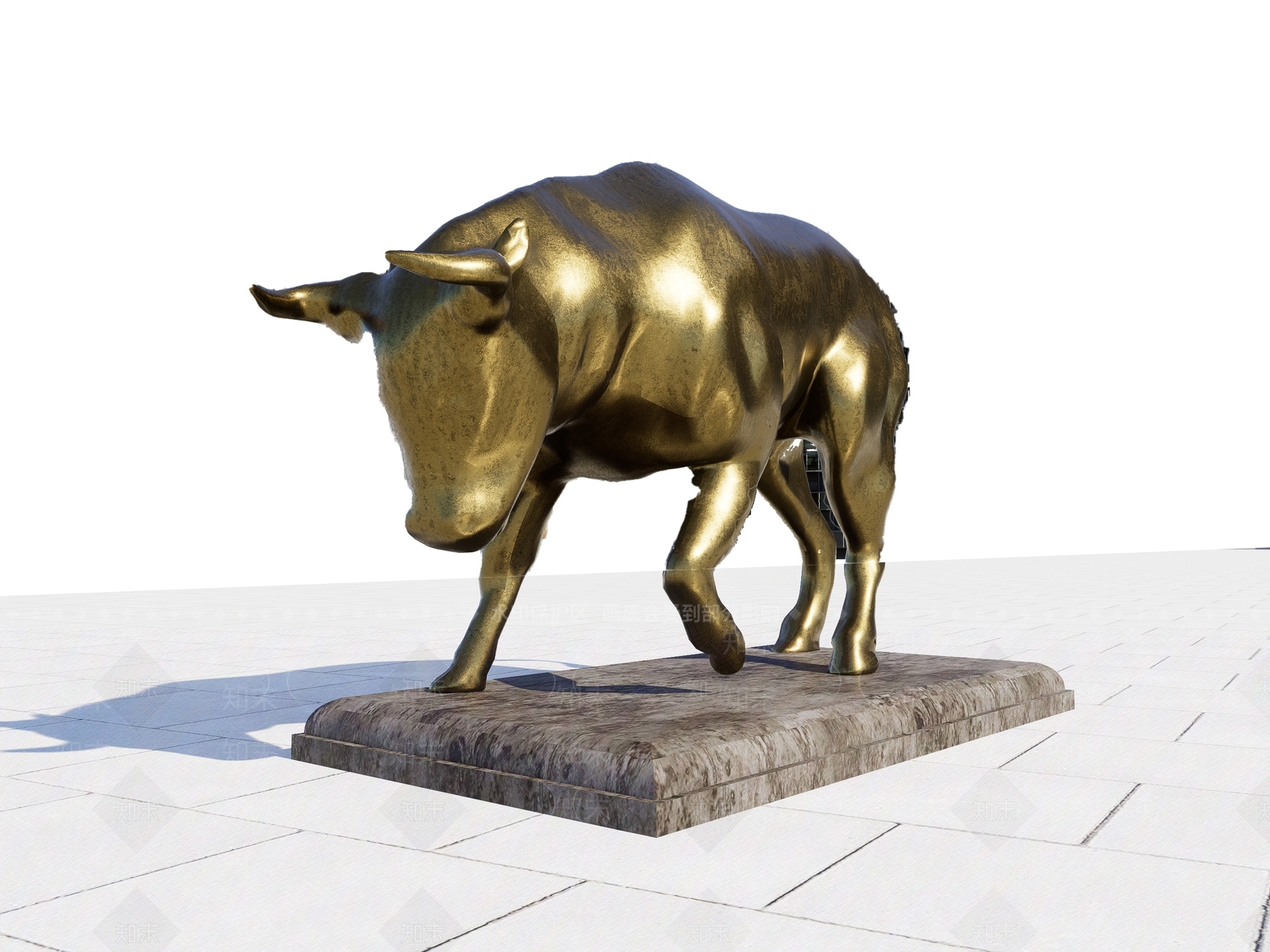 现代金牛雕塑SU模型下载【ID:1156181181】