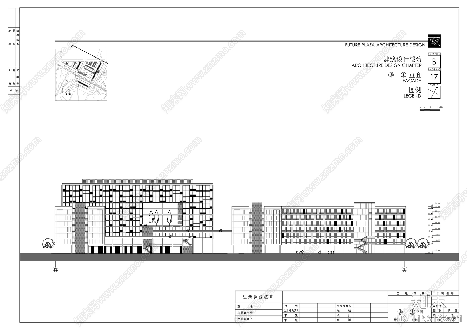 24米玻璃幕墙商业综合体广场建筑图cad施工图下载【ID:1156182721】