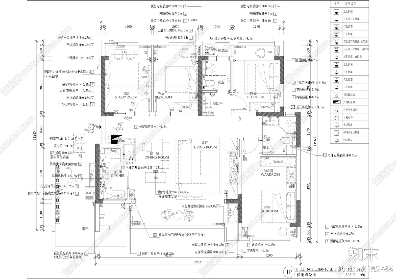 家居平面施工详图cad施工图下载【ID:1156182745】