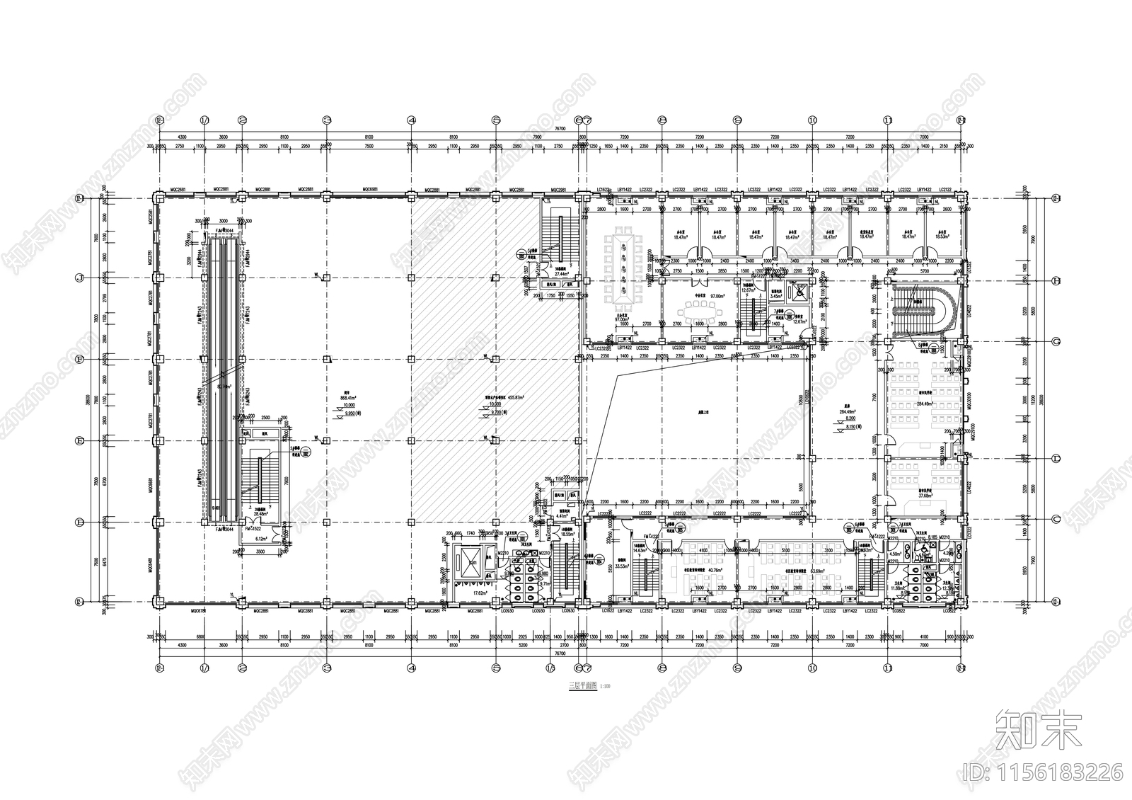 高层多功能社区农贸市场建筑图cad施工图下载【ID:1156183226】