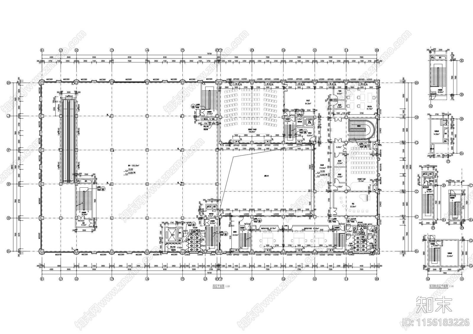 高层多功能社区农贸市场建筑图cad施工图下载【ID:1156183226】