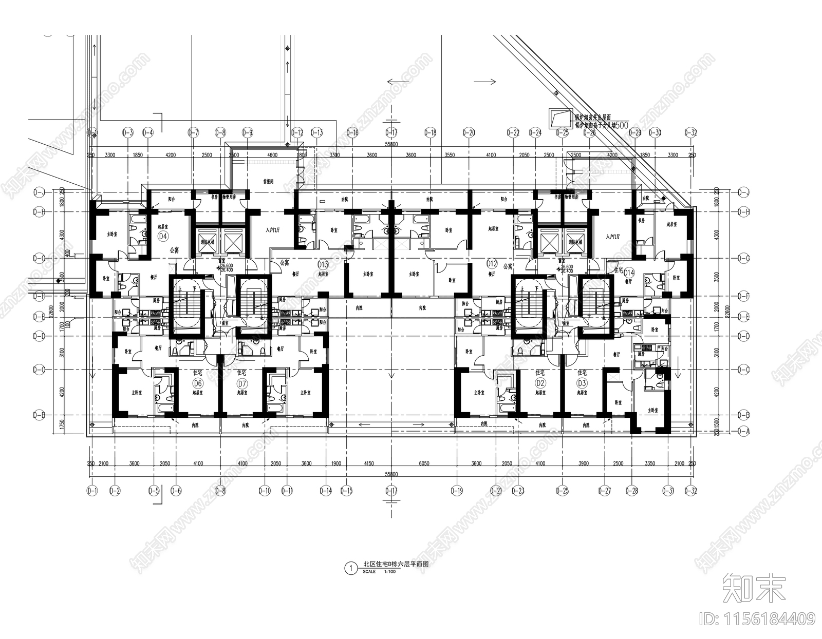 高层商业综合体建筑cad施工图下载【ID:1156184409】