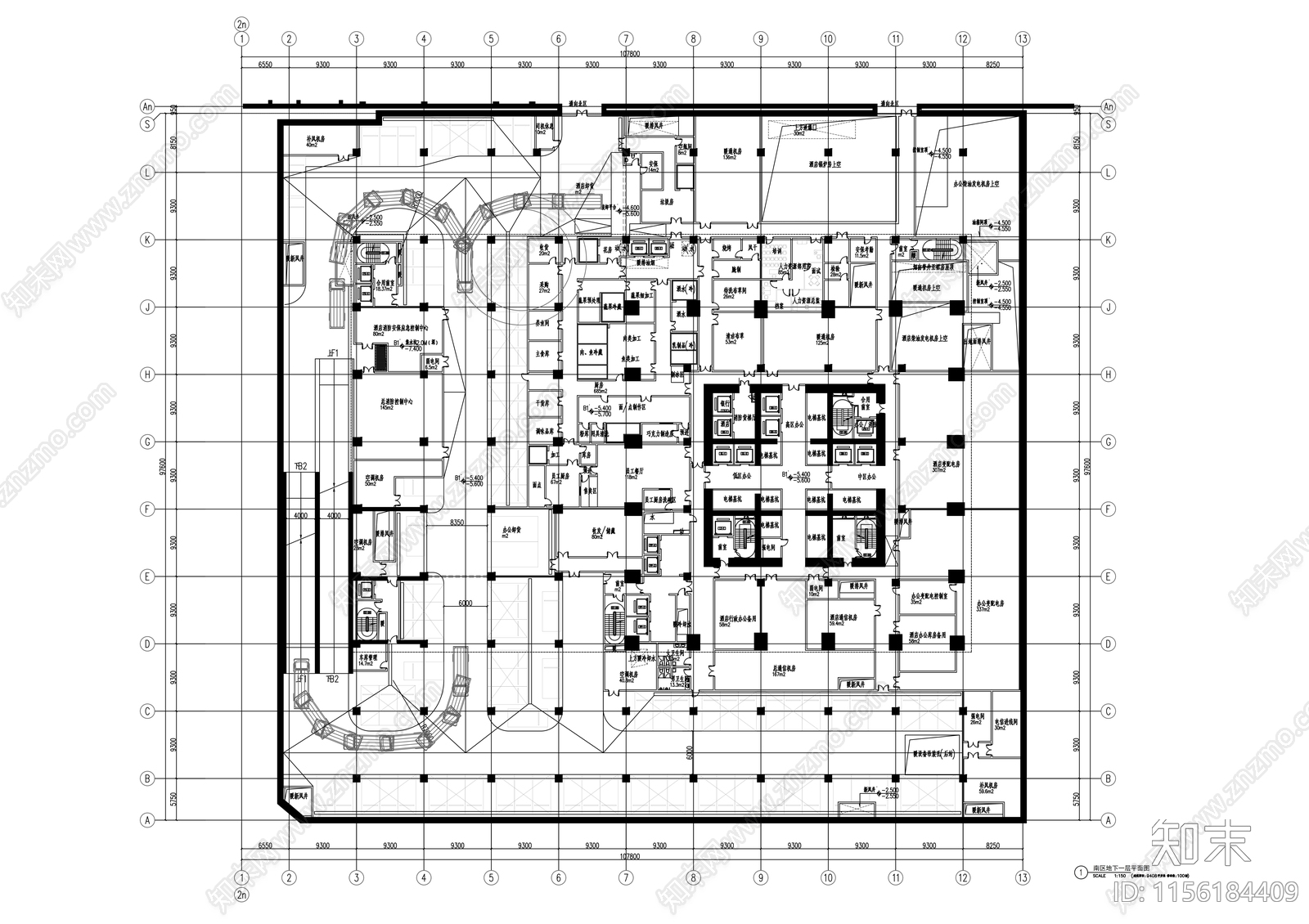 高层商业综合体建筑cad施工图下载【ID:1156184409】