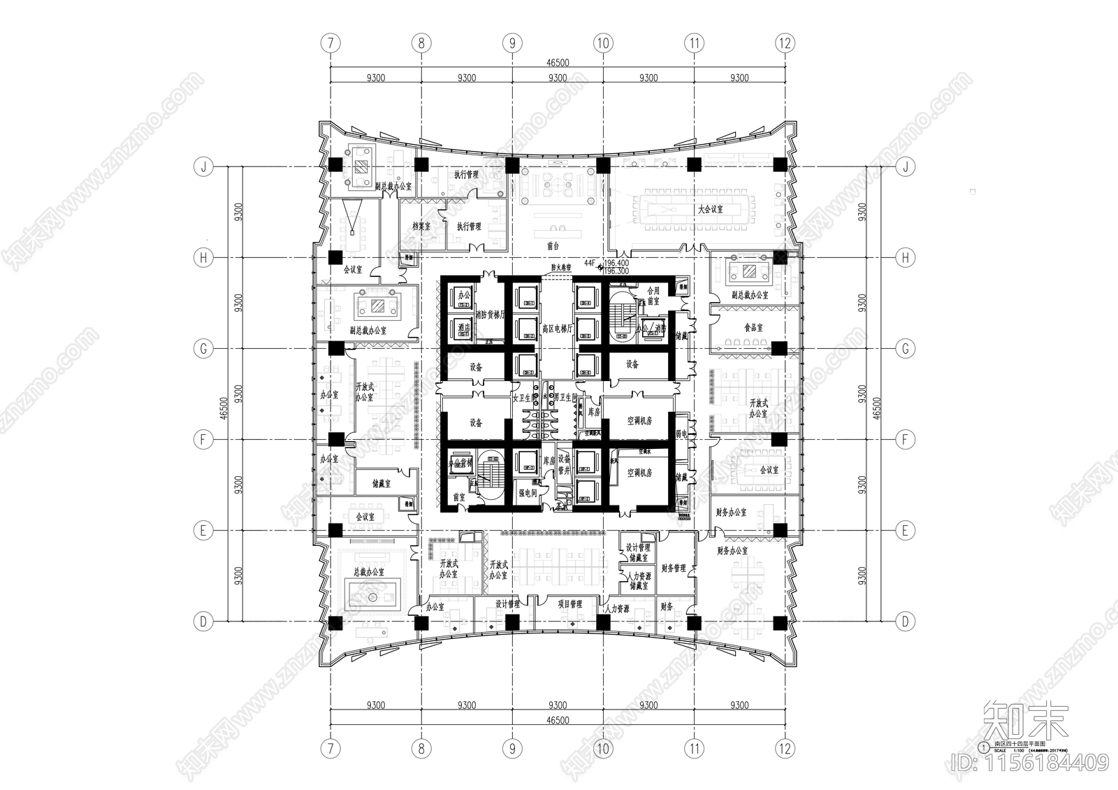 高层商业综合体建筑cad施工图下载【ID:1156184409】