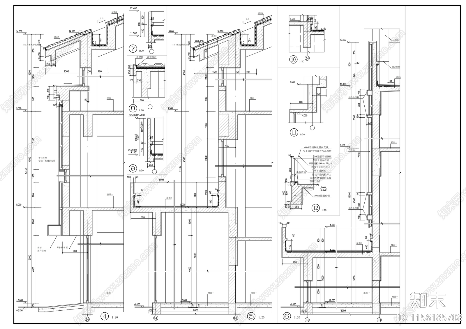 商业综合体建筑cad施工图下载【ID:1156185708】