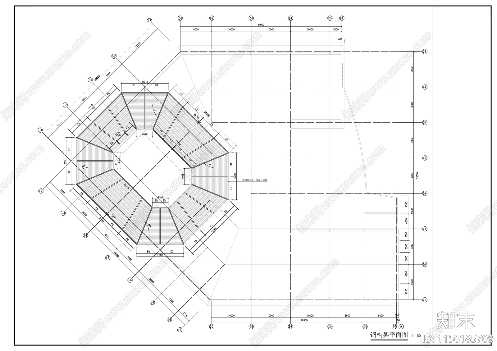 商业综合体建筑cad施工图下载【ID:1156185708】