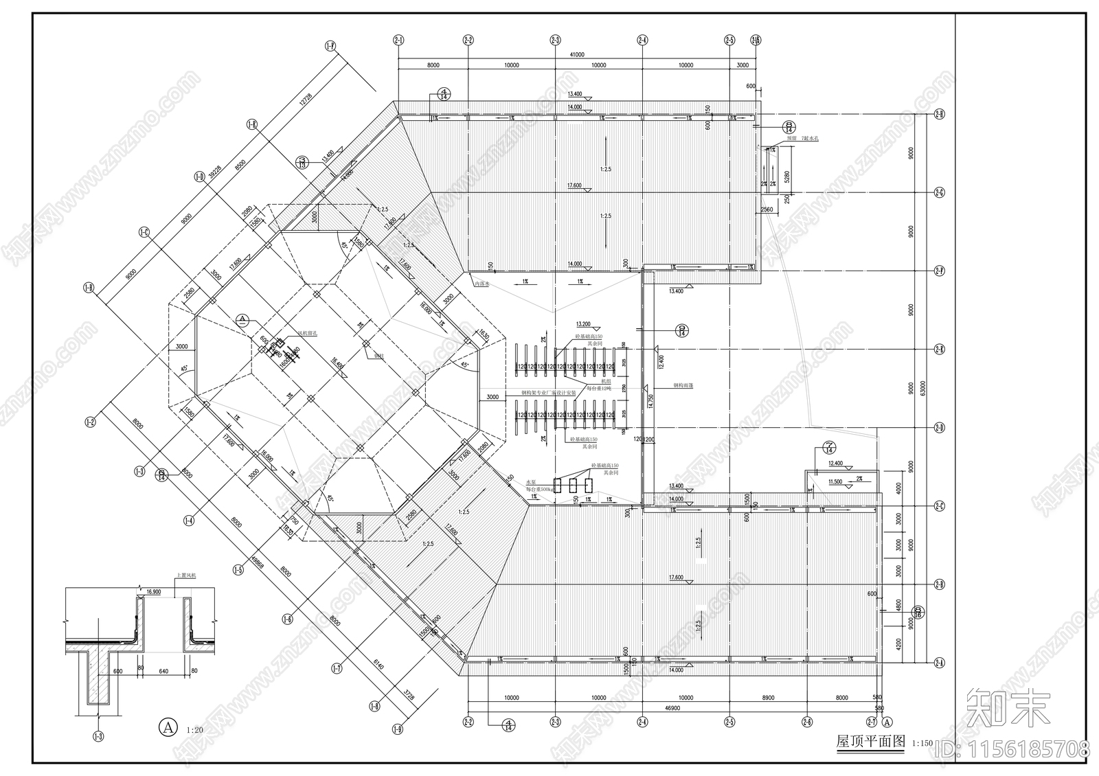 商业综合体建筑cad施工图下载【ID:1156185708】