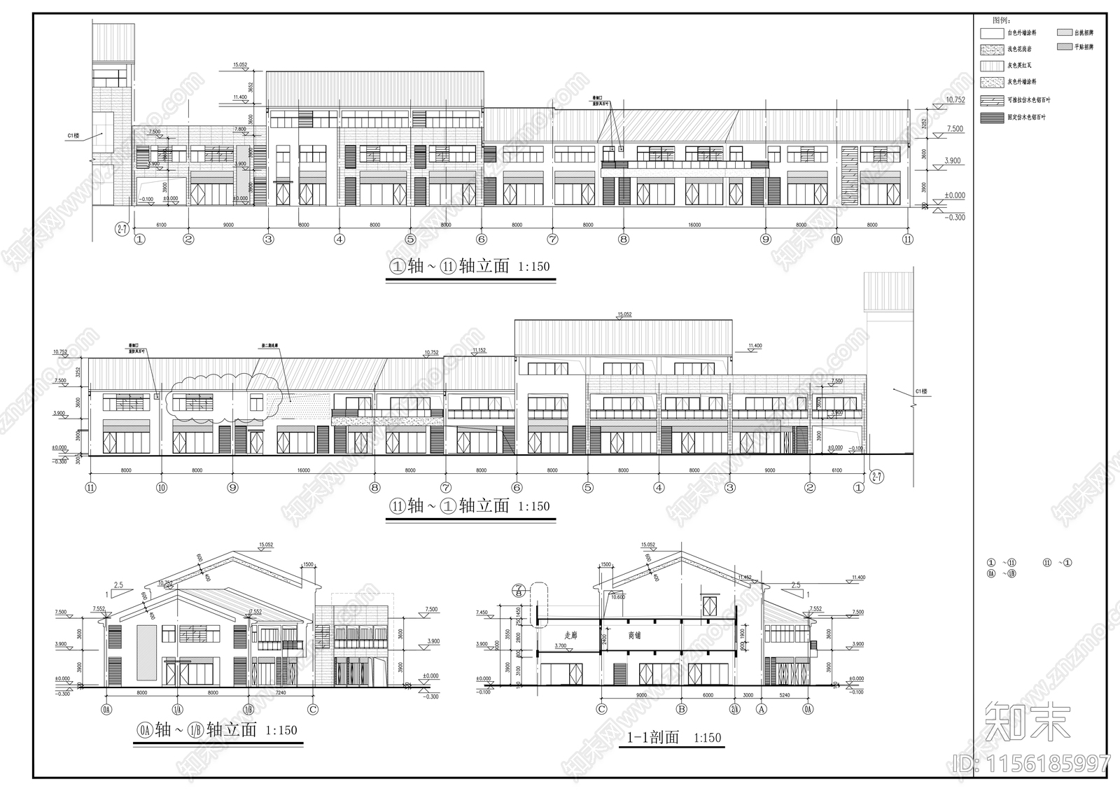 苏式商业建筑图纸cad施工图下载【ID:1156185997】