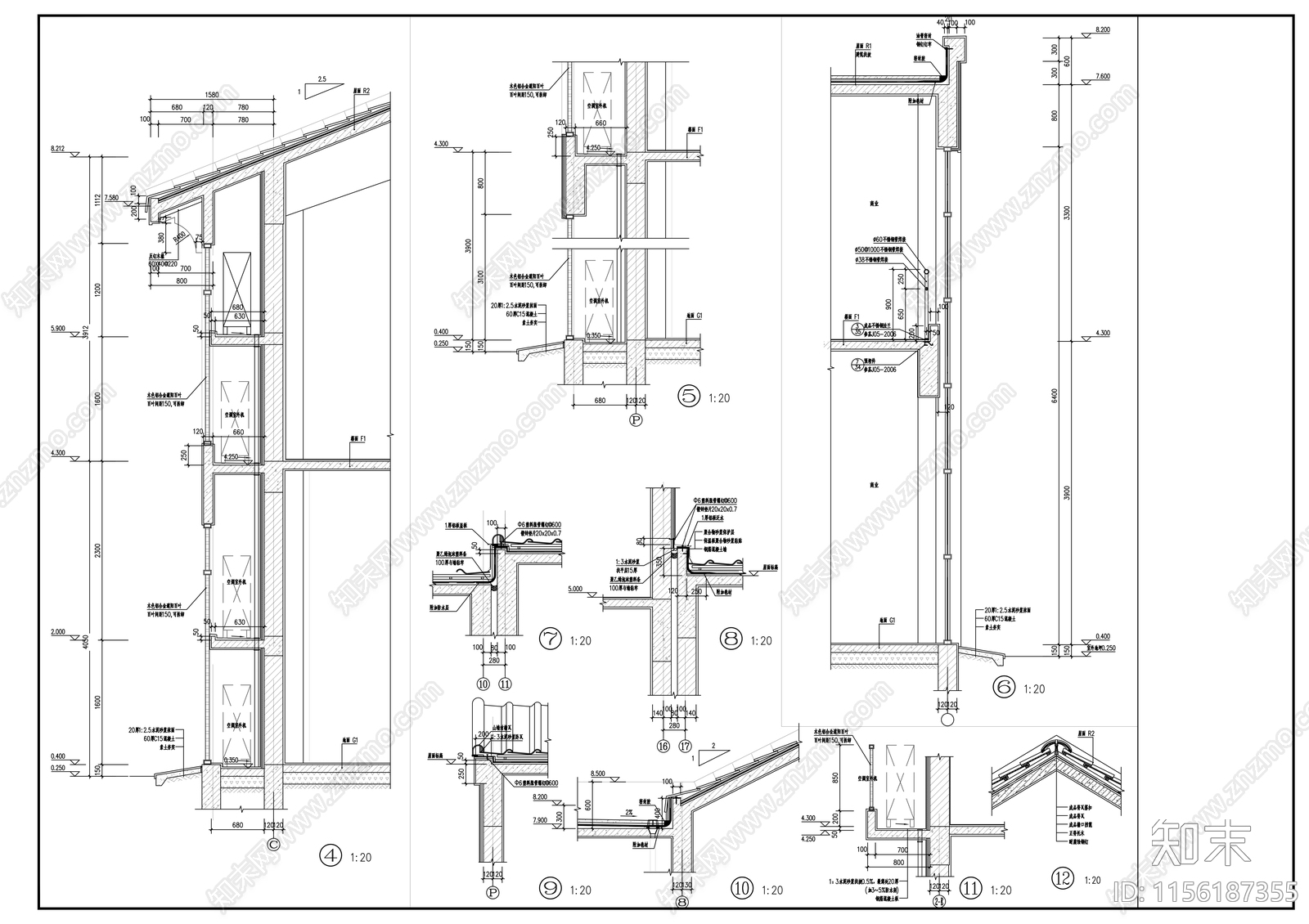 中式商业街建筑cad施工图下载【ID:1156187355】