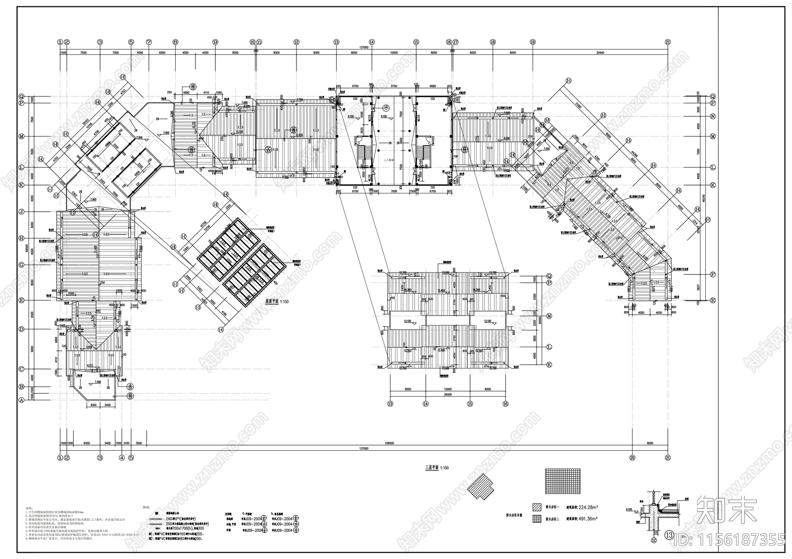 中式商业街建筑cad施工图下载【ID:1156187355】