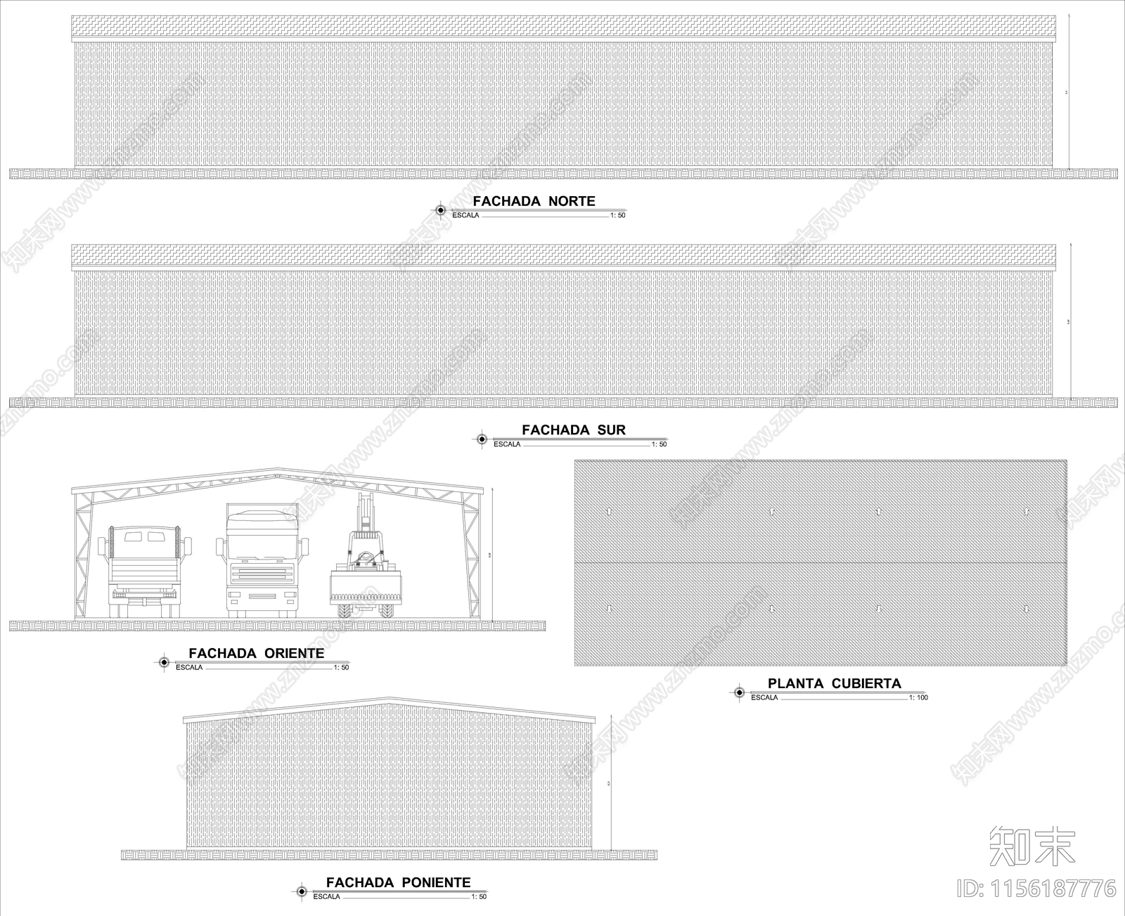 小型停车场CADcad施工图下载【ID:1156187776】