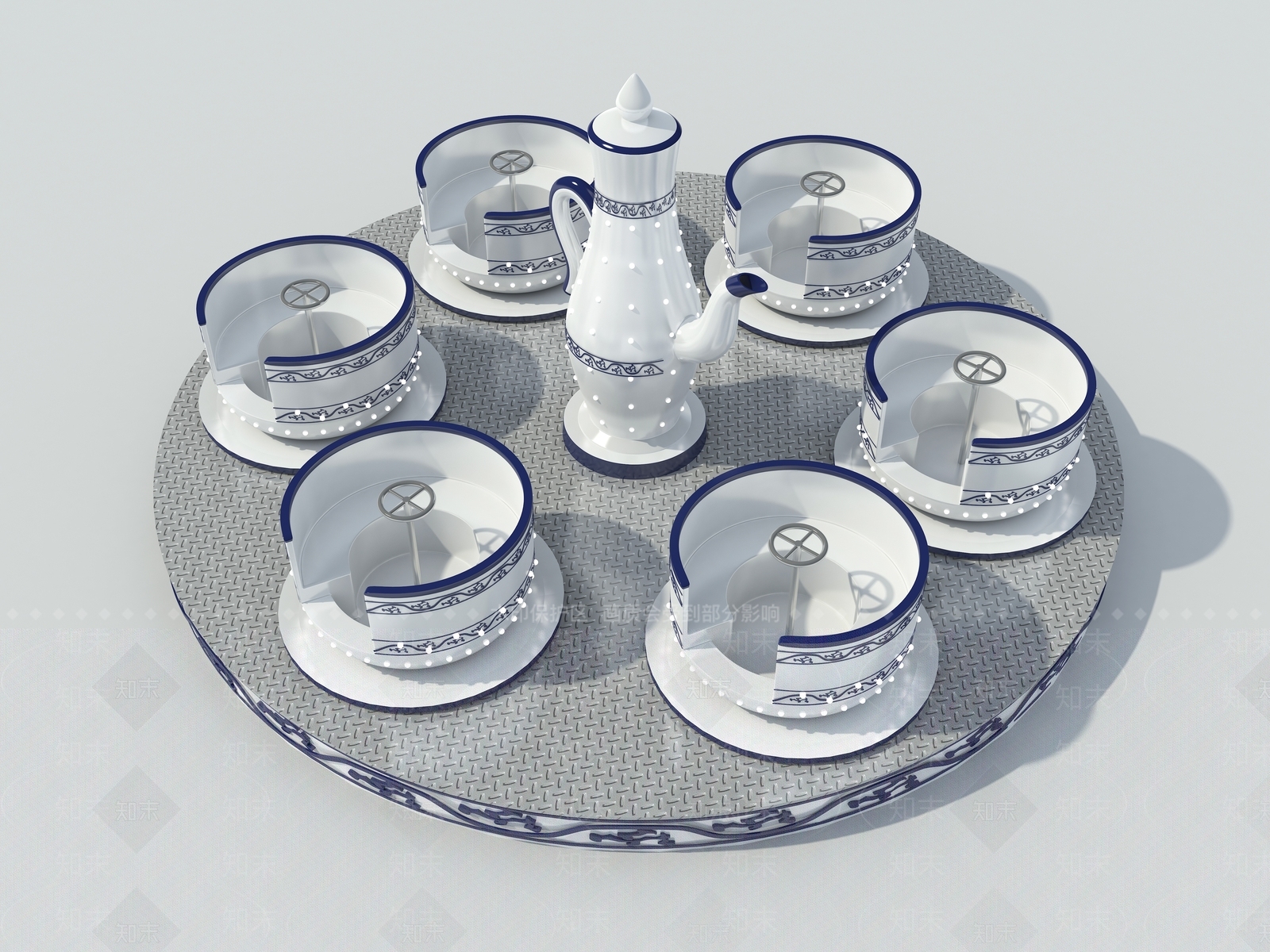 现代旋转咖啡杯3D模型下载【ID:1156188103】