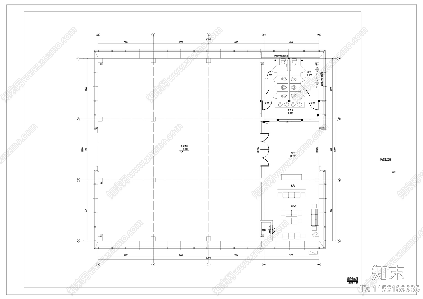 现代多功能展厅展馆cad施工图下载【ID:1156189935】