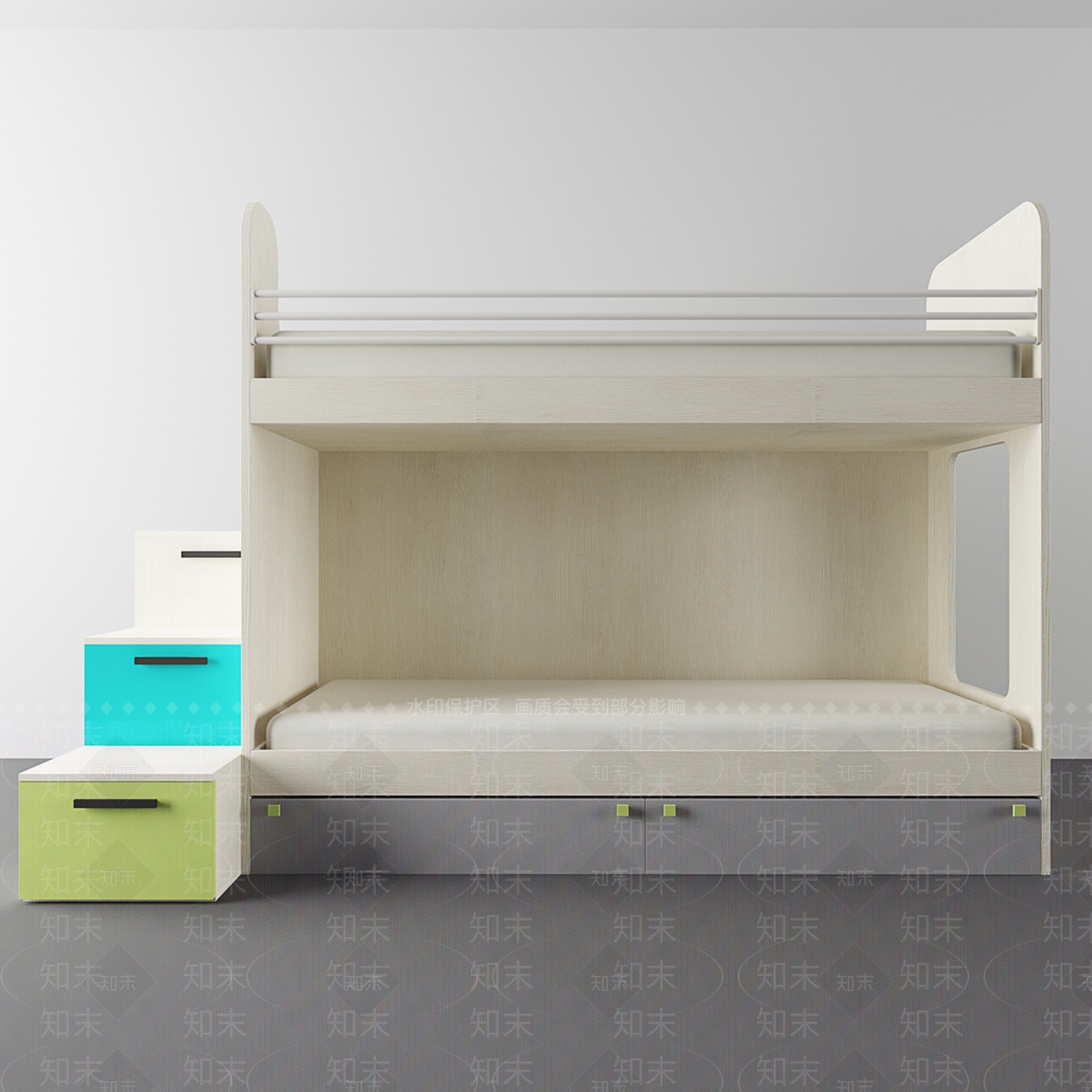 现代上下床3D模型下载【ID:1156196701】