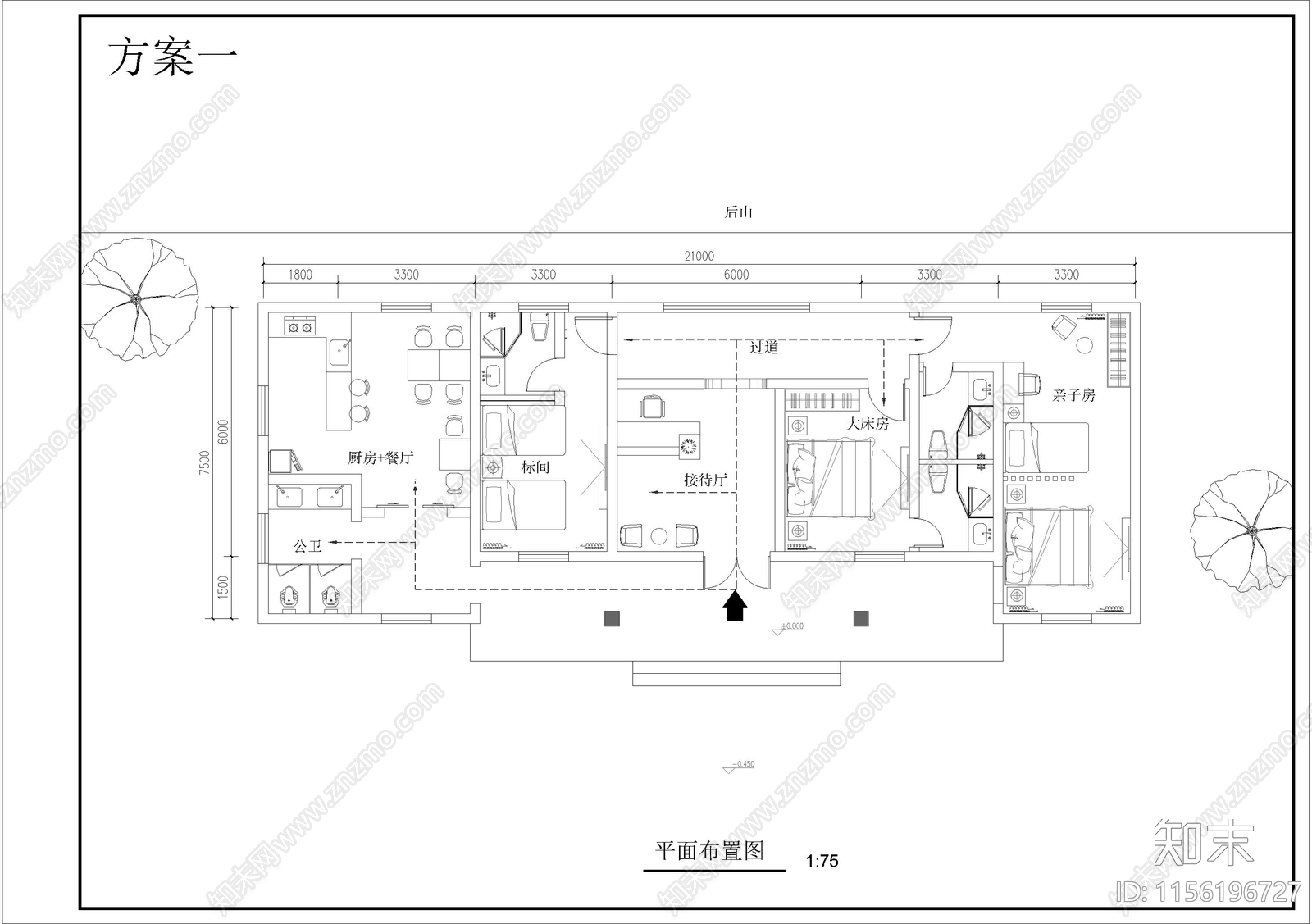 某民宿平面方案cad施工图下载【ID:1156196727】