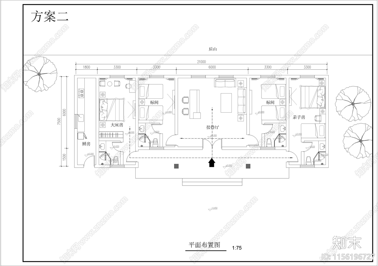 某民宿平面方案cad施工图下载【ID:1156196727】