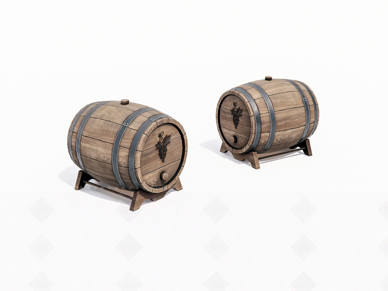 葡萄酒桶3D模型下载【ID:1156197672】
